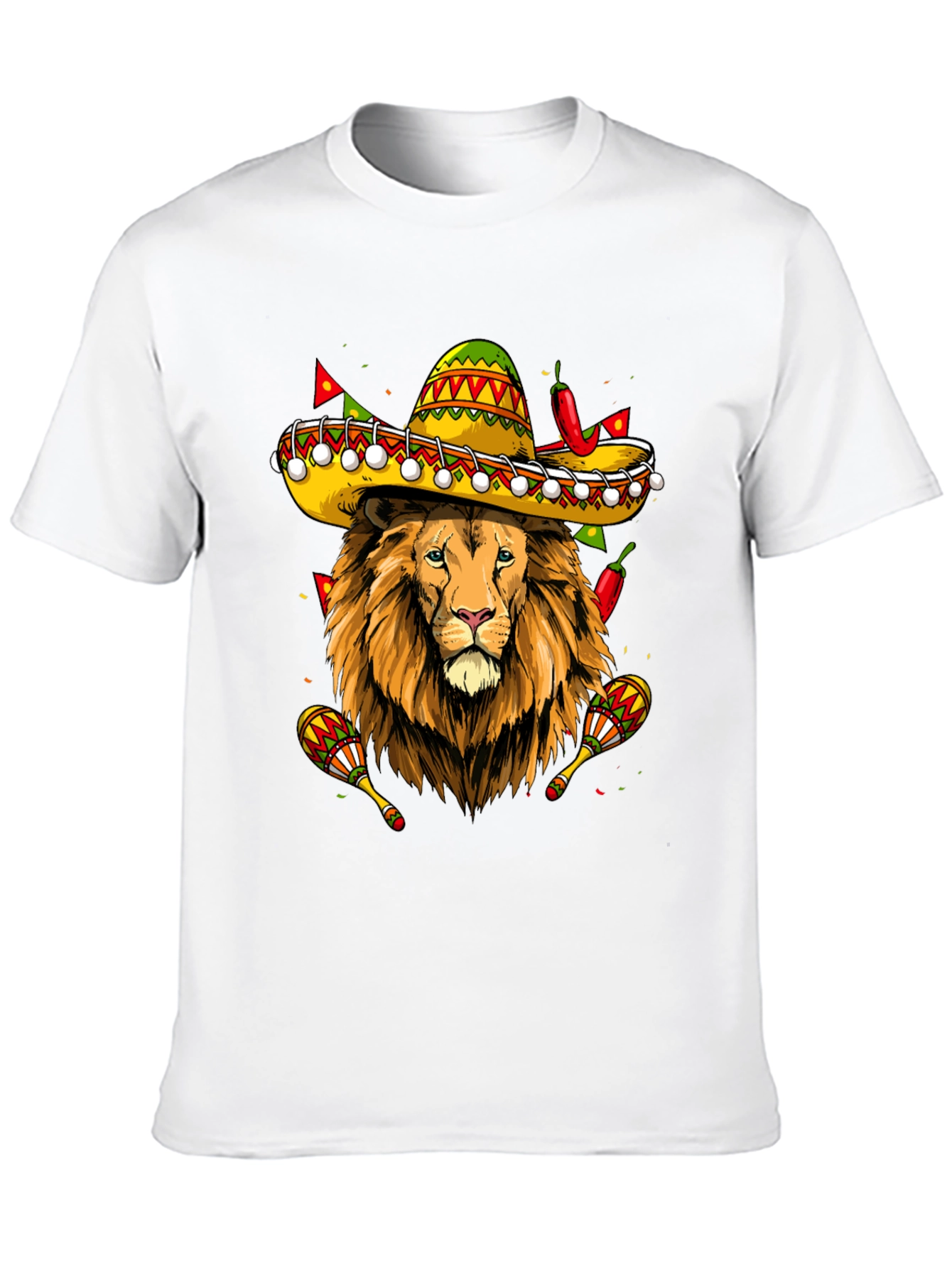 Lion Sombrero Graphic Tee - Fiesta Fun!