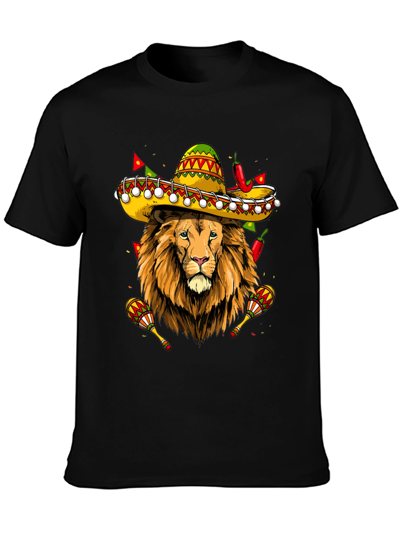 Lion Sombrero Graphic Tee - Fiesta Fun!