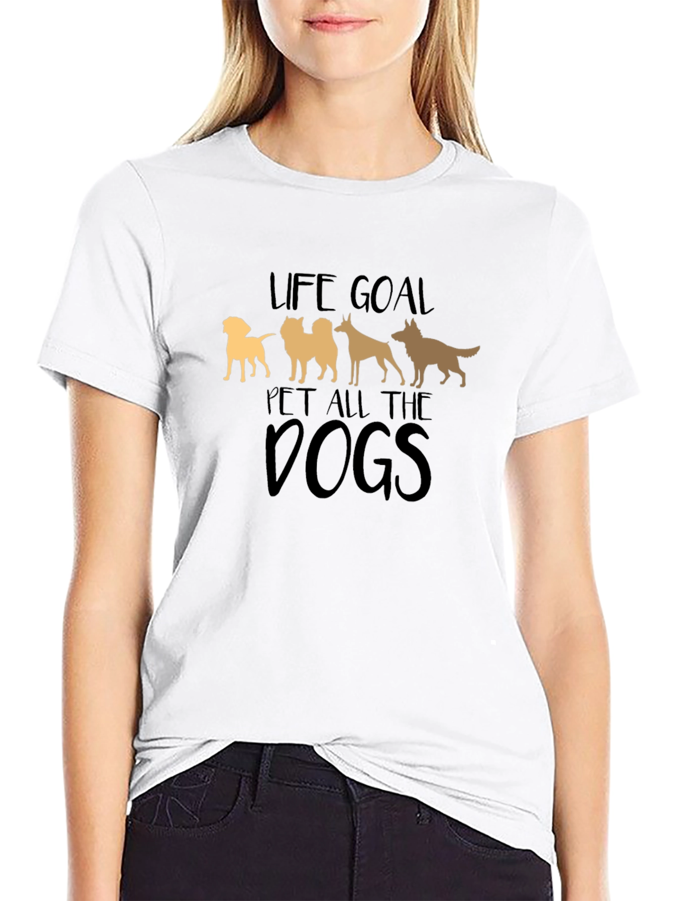 Life Goal Pet All The Dogs Black T-Shirt