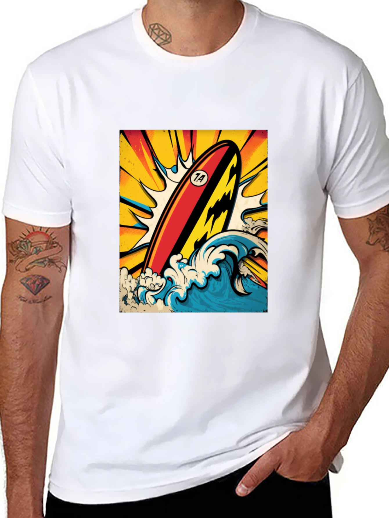 Surfboard Graphic Tee - Ride the Wave in Style!