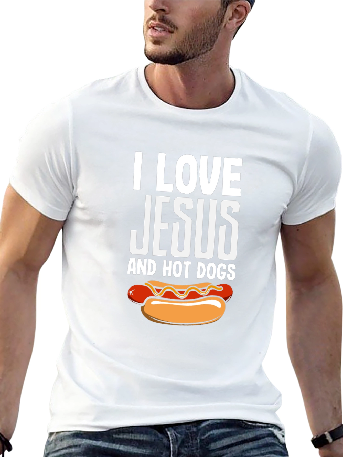 I Love Jesus and Hot Dogs T-Shirt