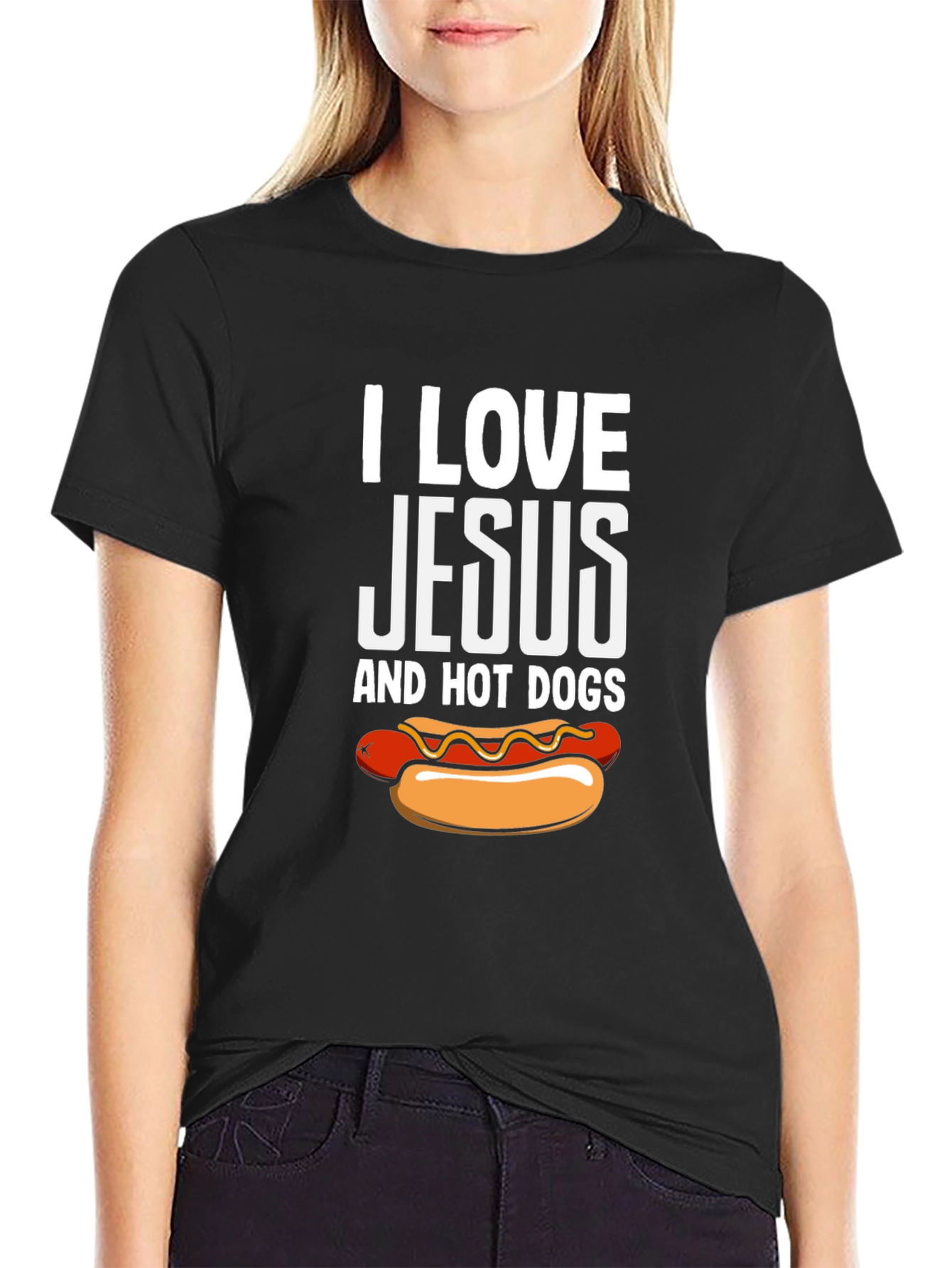 I Love Jesus and Hot Dogs T-Shirt