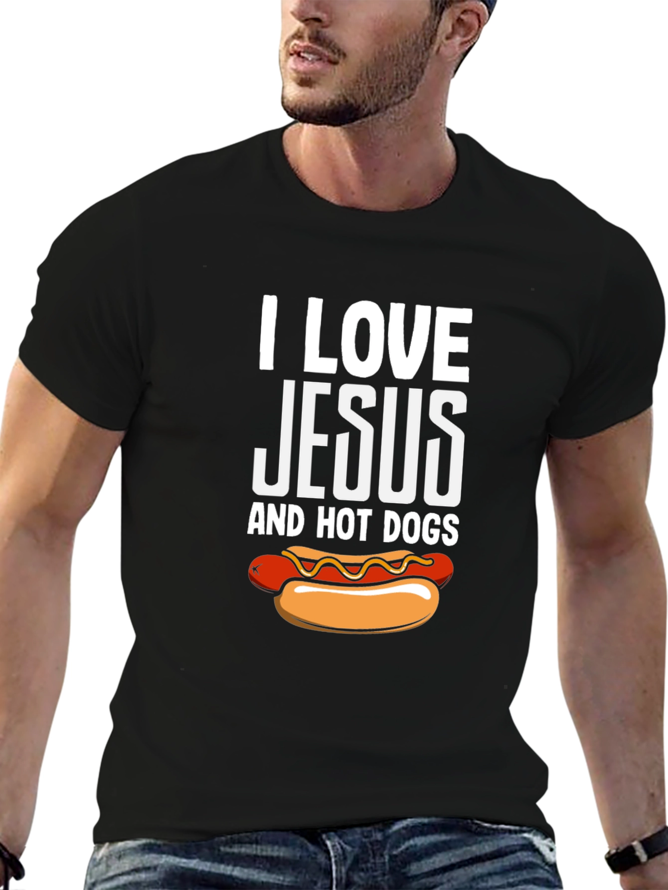 I Love Jesus and Hot Dogs T-Shirt