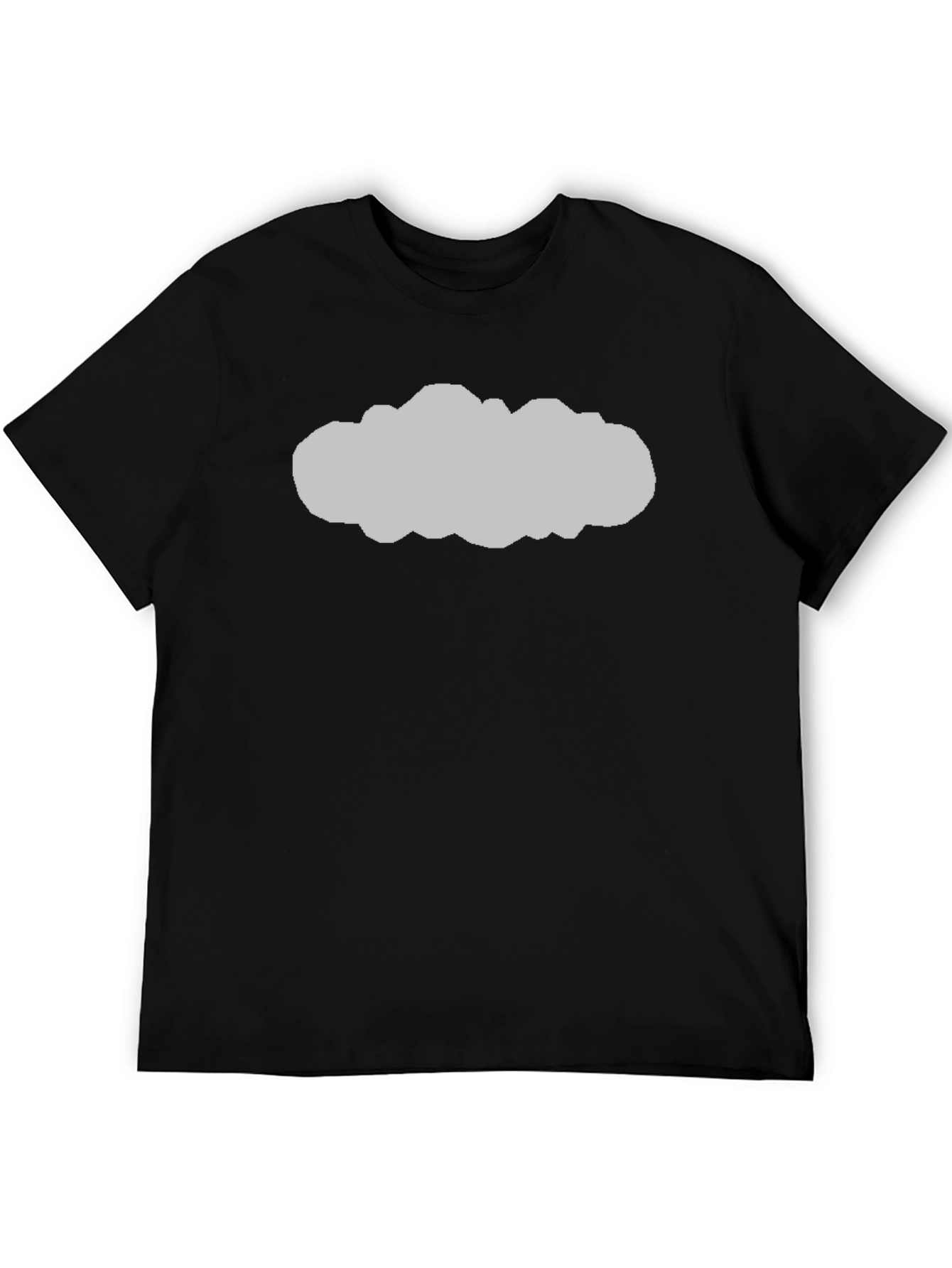 Mens Black T-Shirt with Cloud Graphic