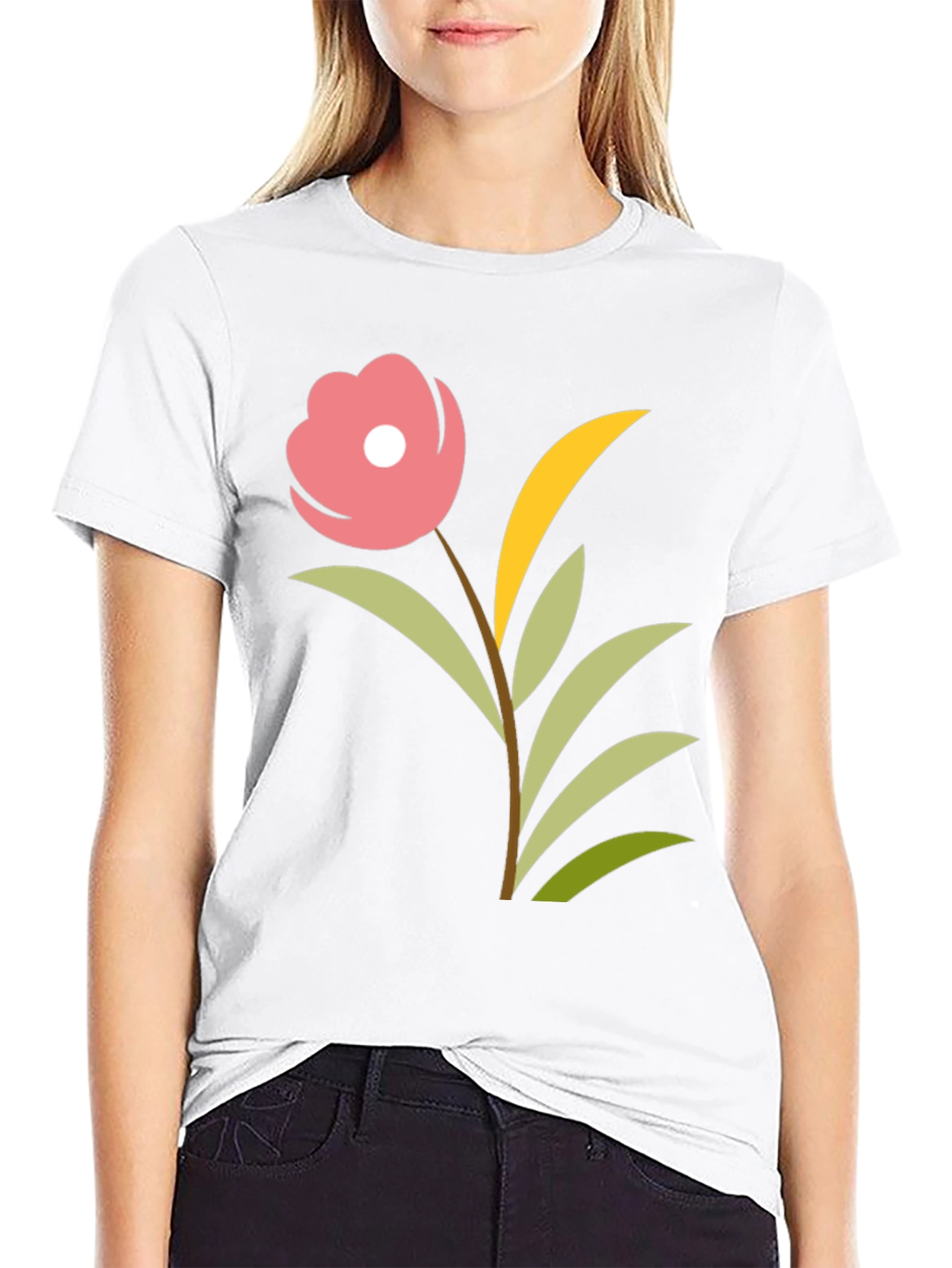 Floral Graphic Tee - Black