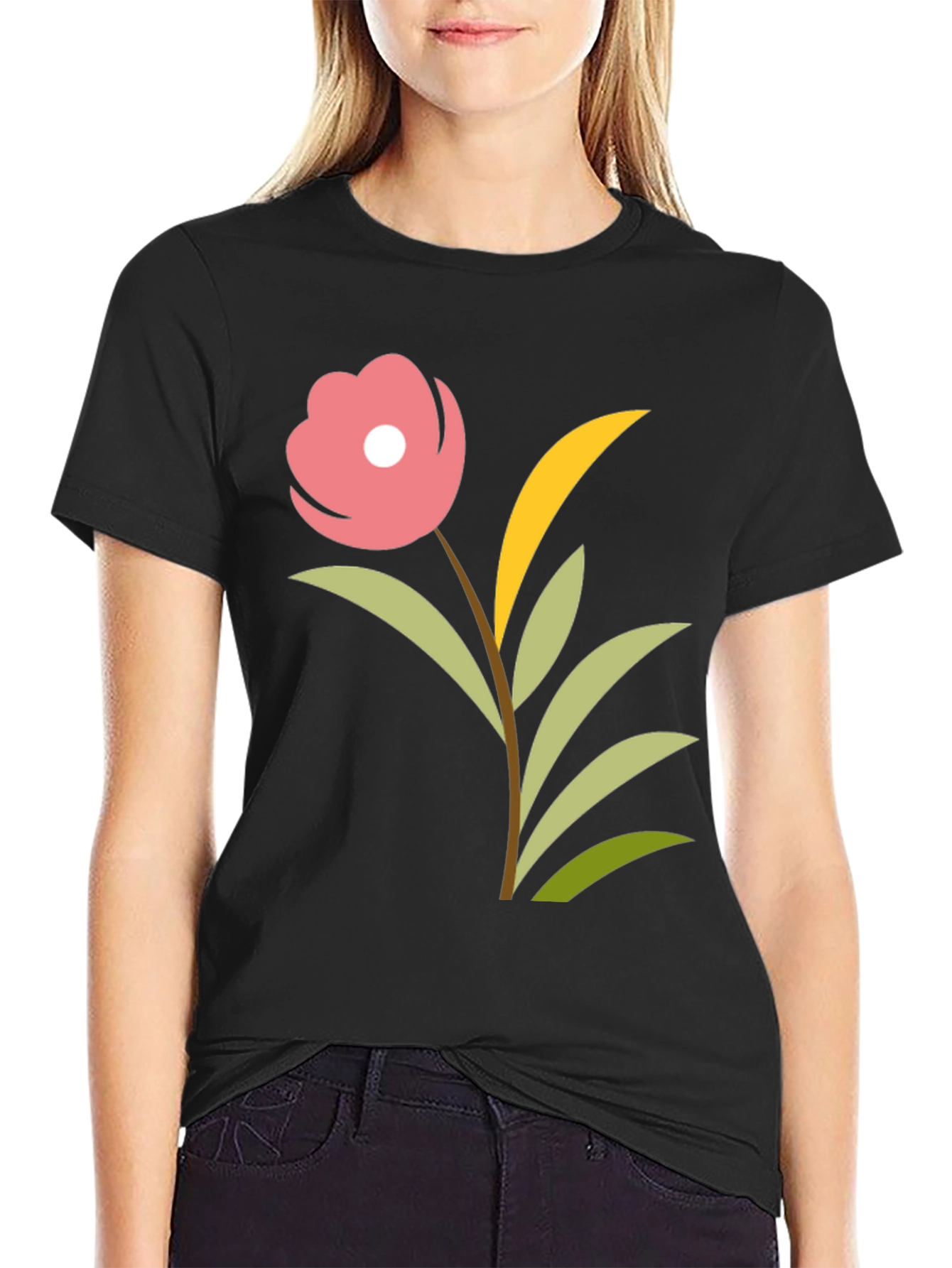 Floral Graphic Tee - Black