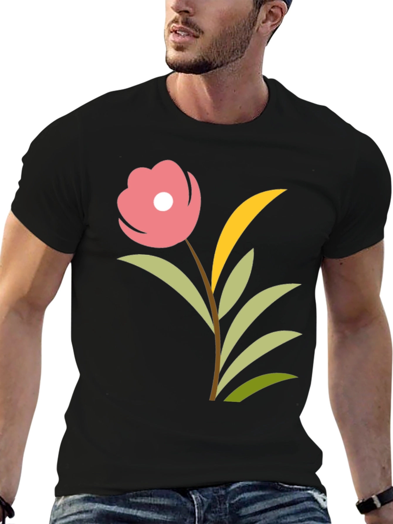 Floral Graphic Tee - Black