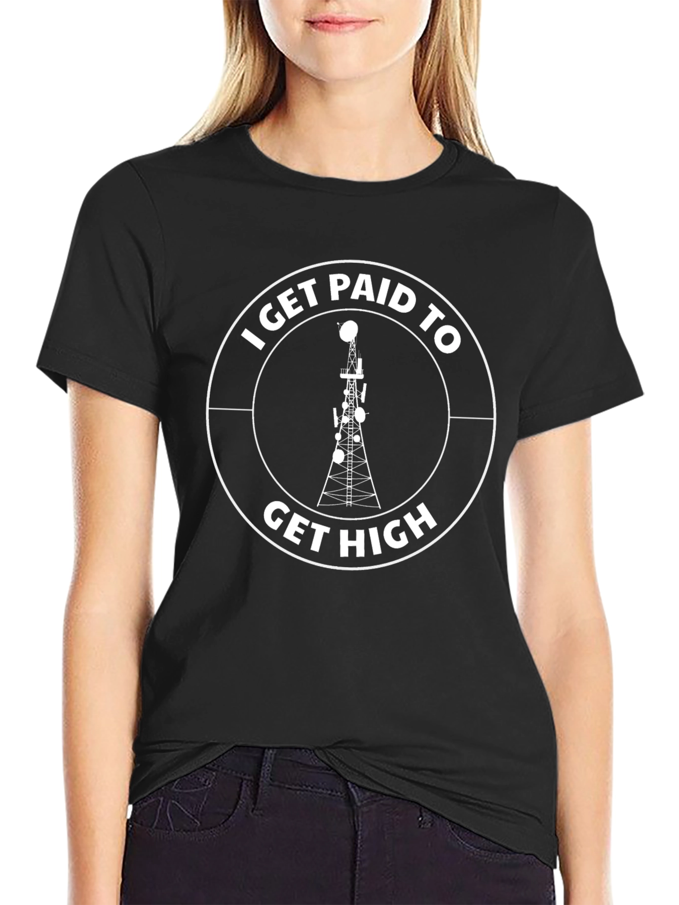 I Get Paid To Get High Black Graphic T-Shirt