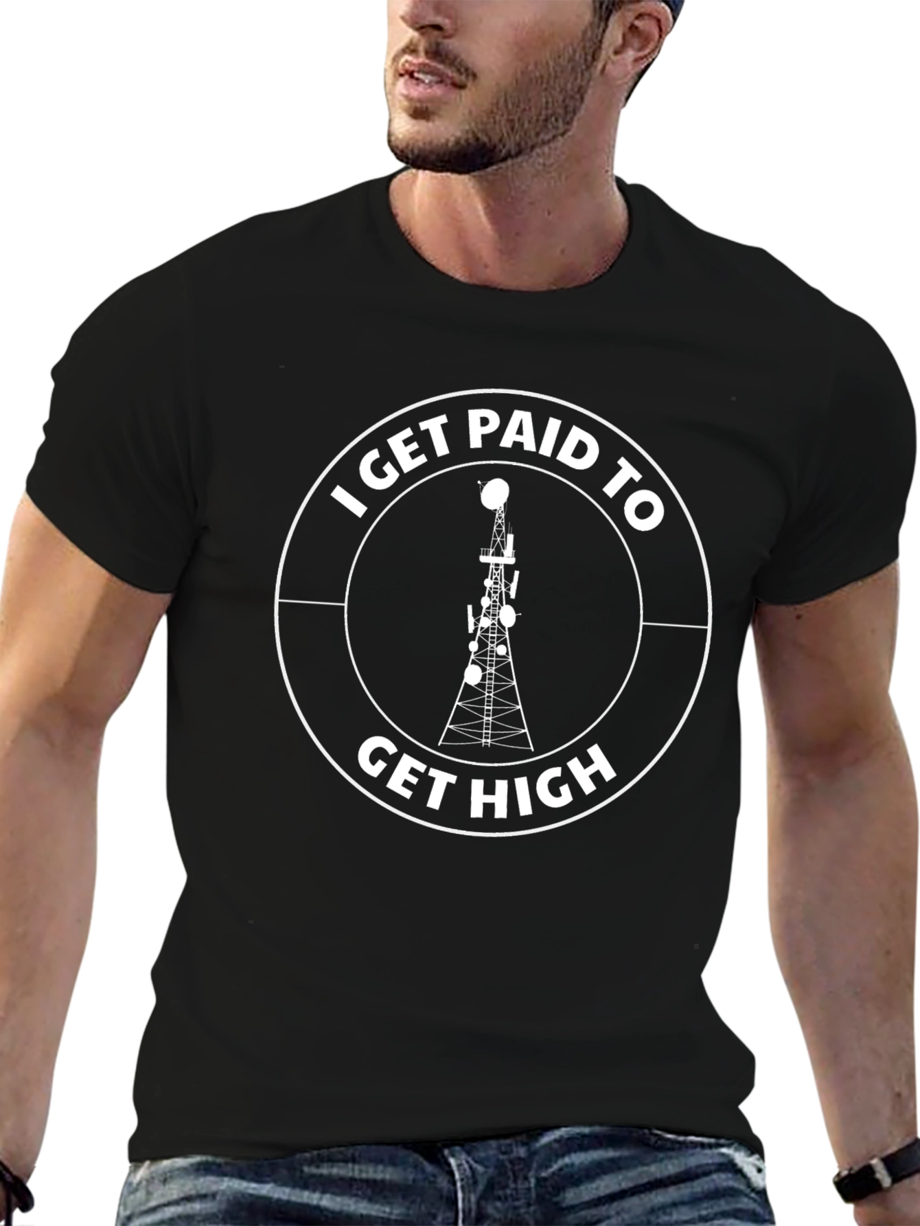 I Get Paid To Get High Black Graphic T-Shirt