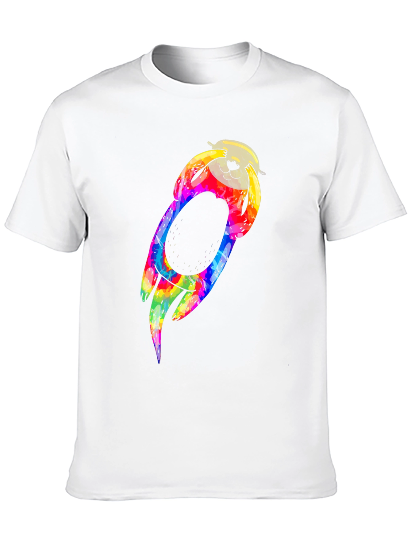 Tie-Dye Sloth Graphic Black T-Shirt