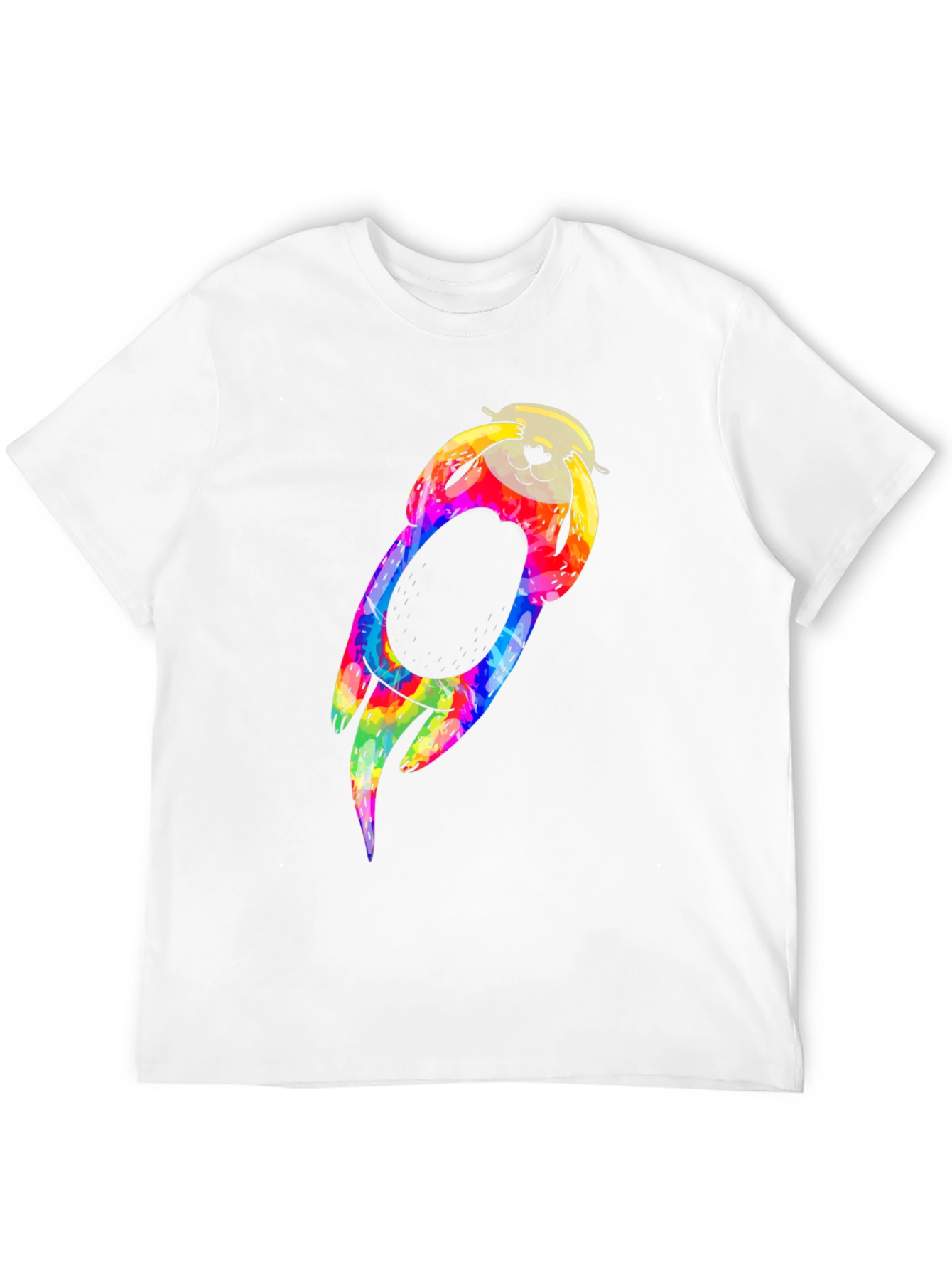 Tie-Dye Sloth Graphic Black T-Shirt