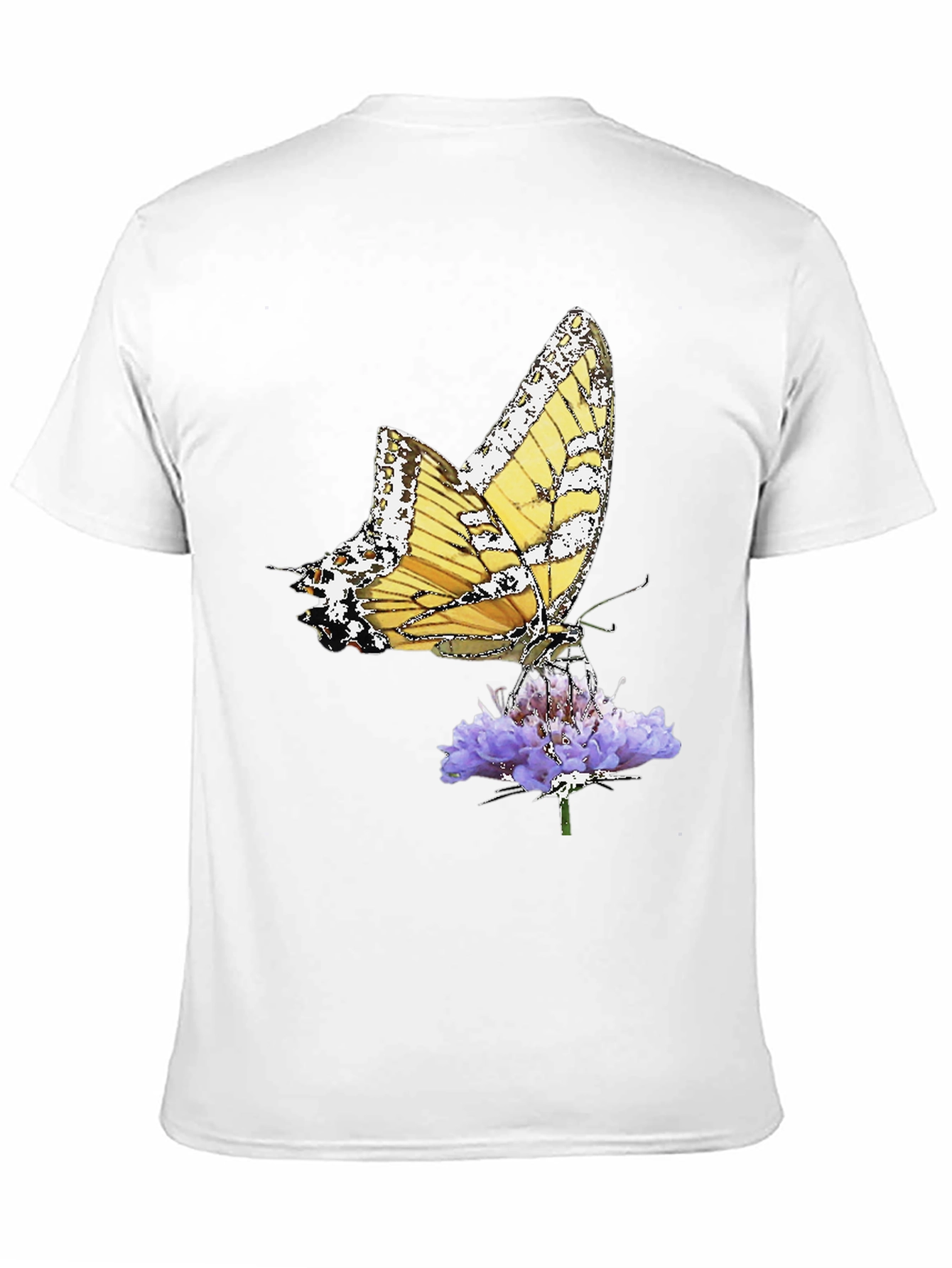 Butterfly Flower Black T-Shirt Graphic Tee