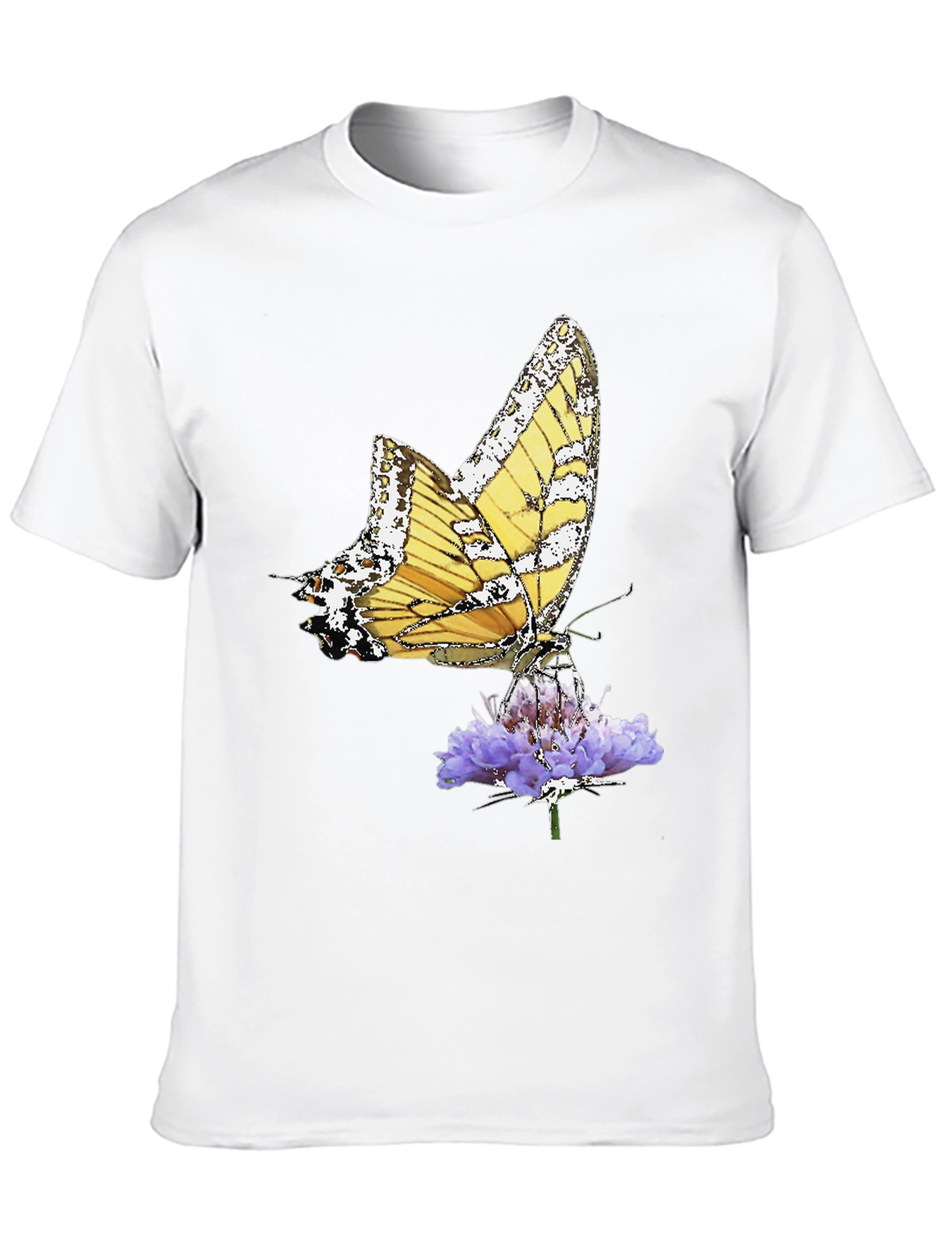 Butterfly Flower Black T-Shirt Graphic Tee