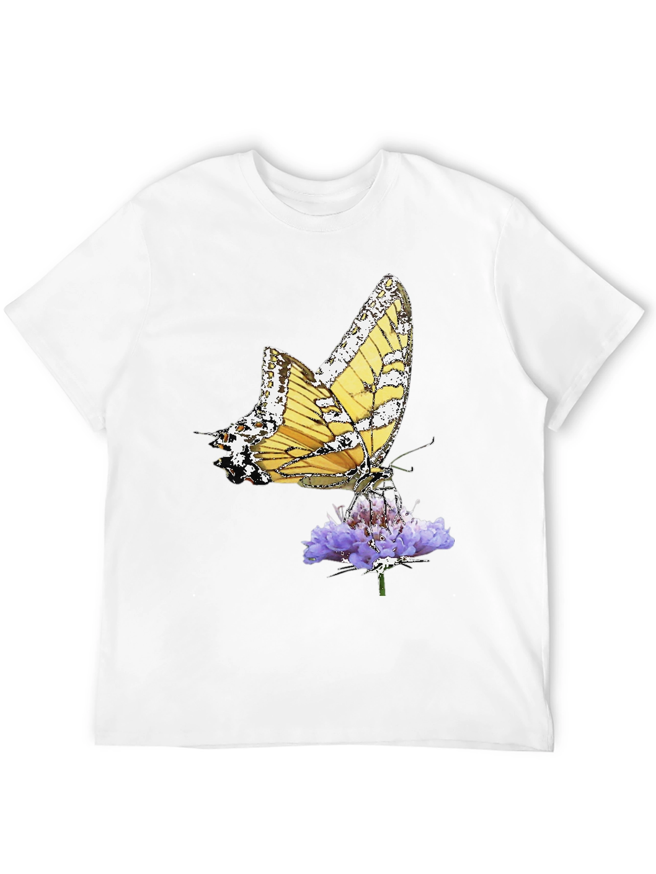 Butterfly Flower Black T-Shirt Graphic Tee