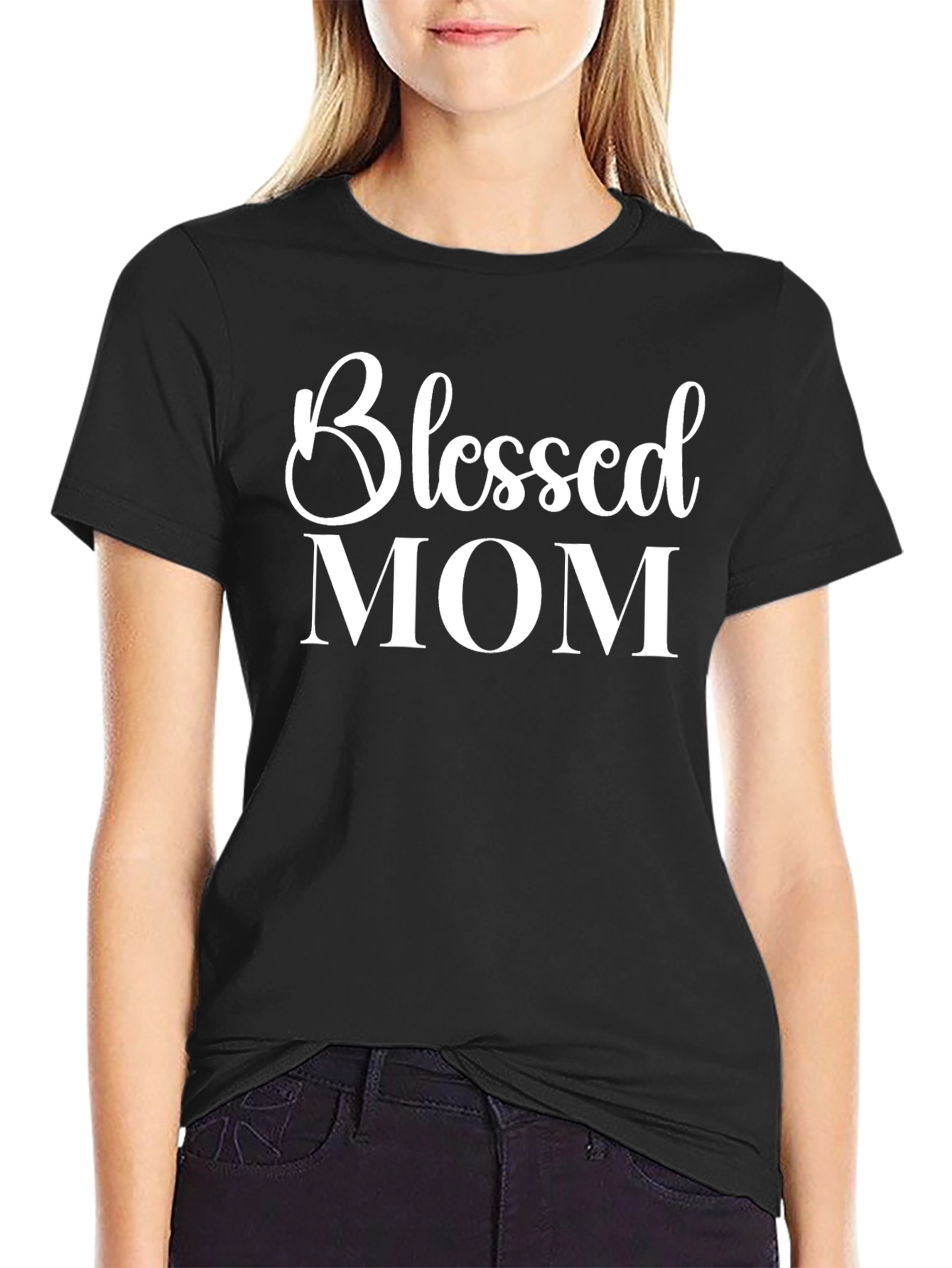 Blessed Mom Graphic T-Shirt - Black