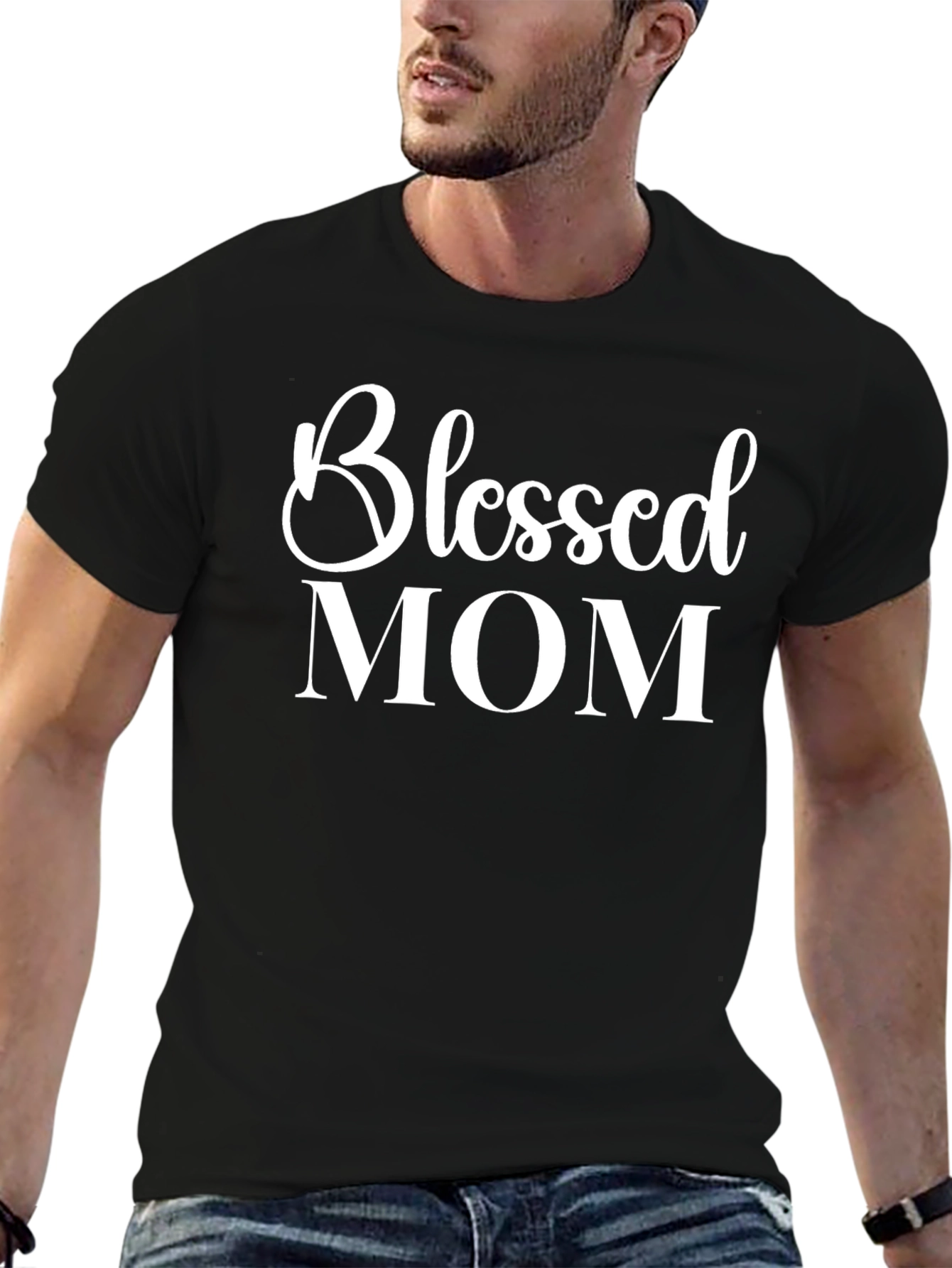 Blessed Mom Graphic T-Shirt - Black