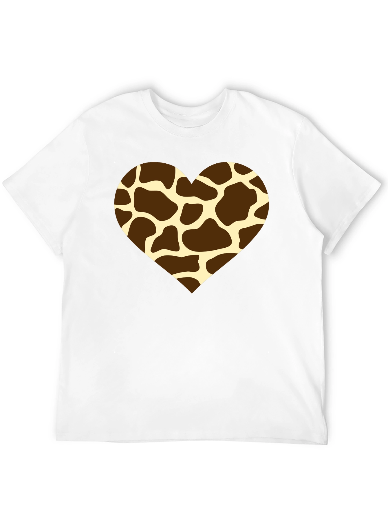 Giraffe Print Heart T-Shirt - Stylish Animal Love Tee