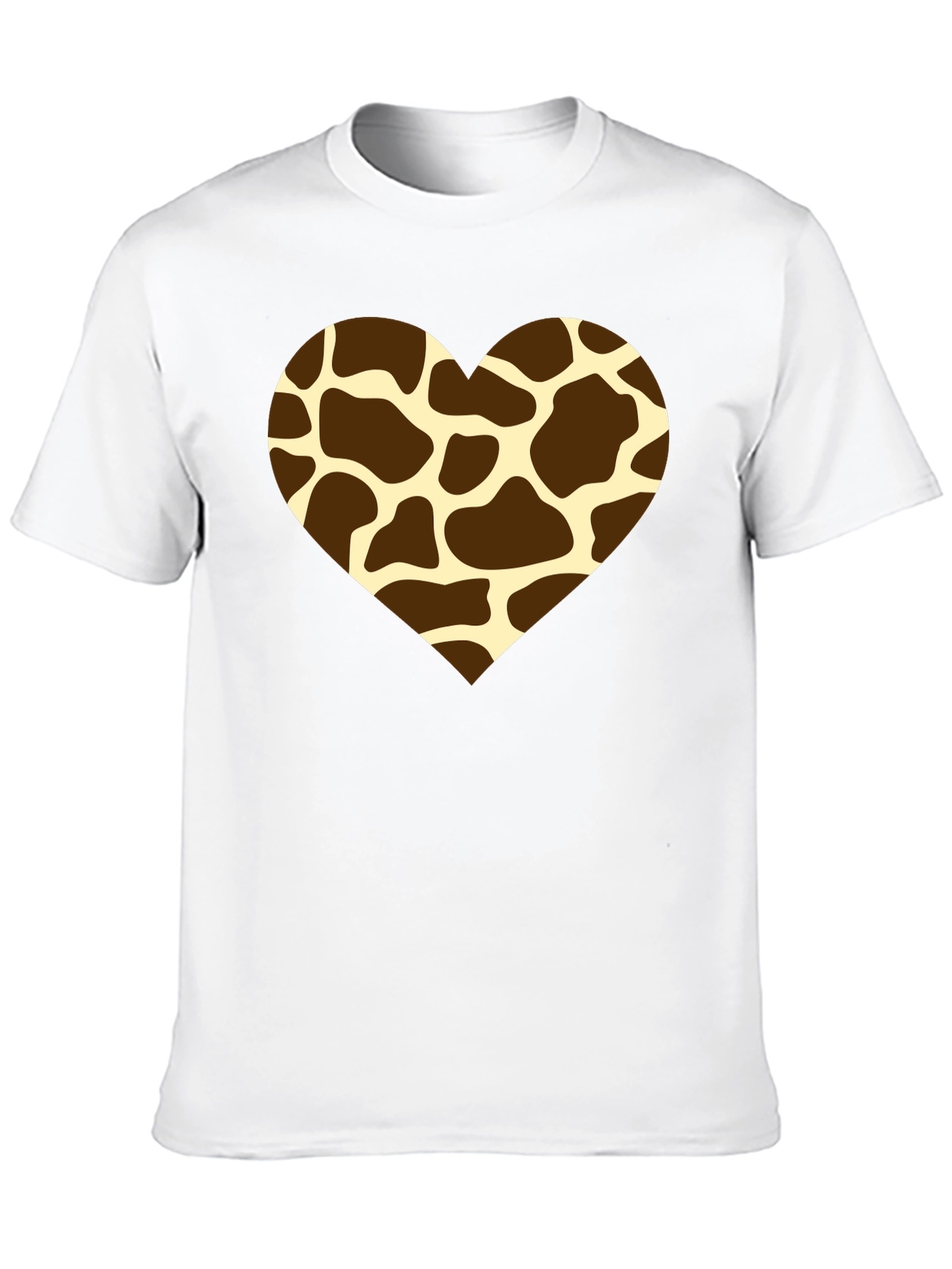 Giraffe Print Heart T-Shirt - Stylish Animal Love Tee