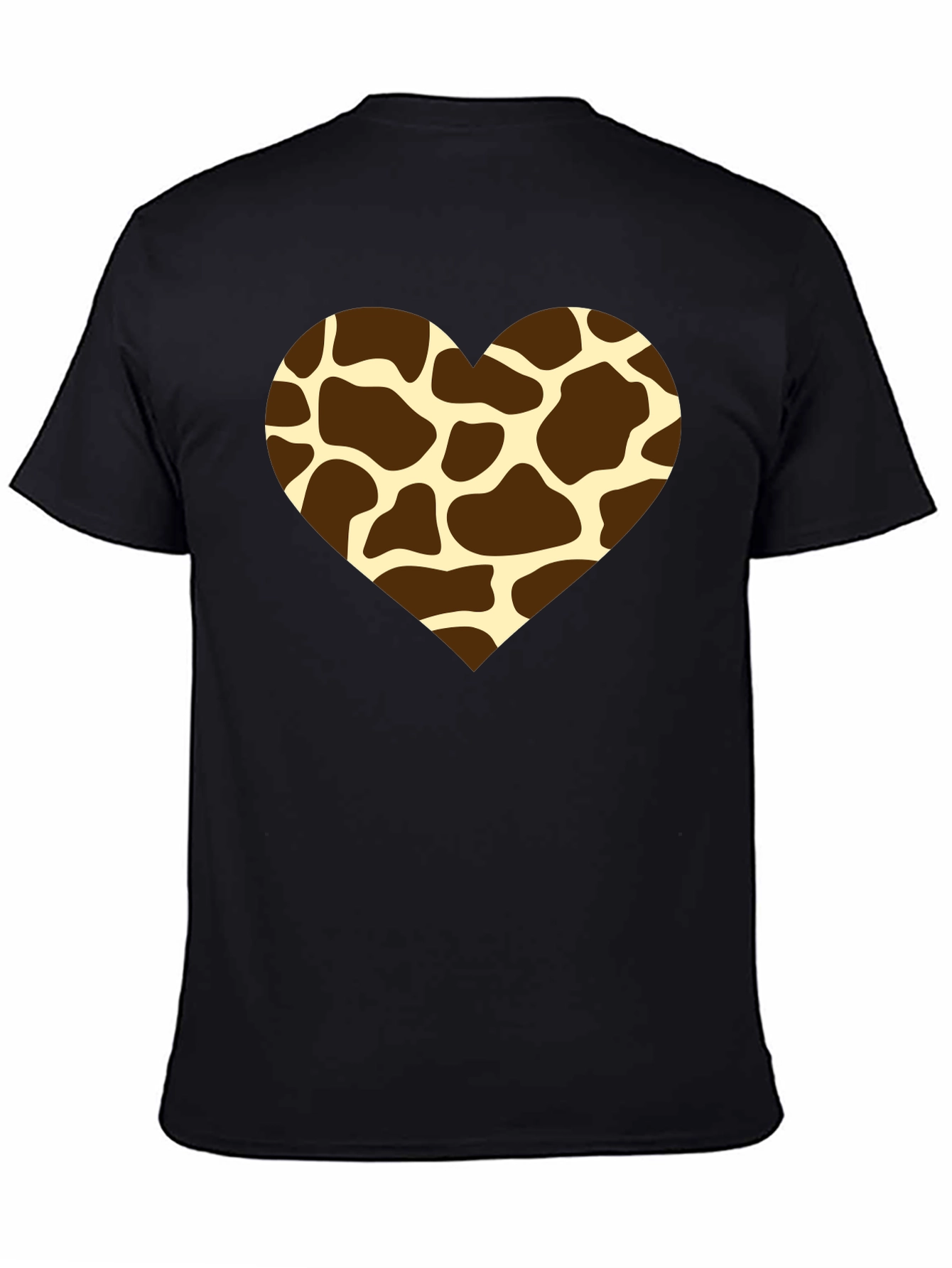 Giraffe Print Heart T-Shirt - Stylish Animal Love Tee