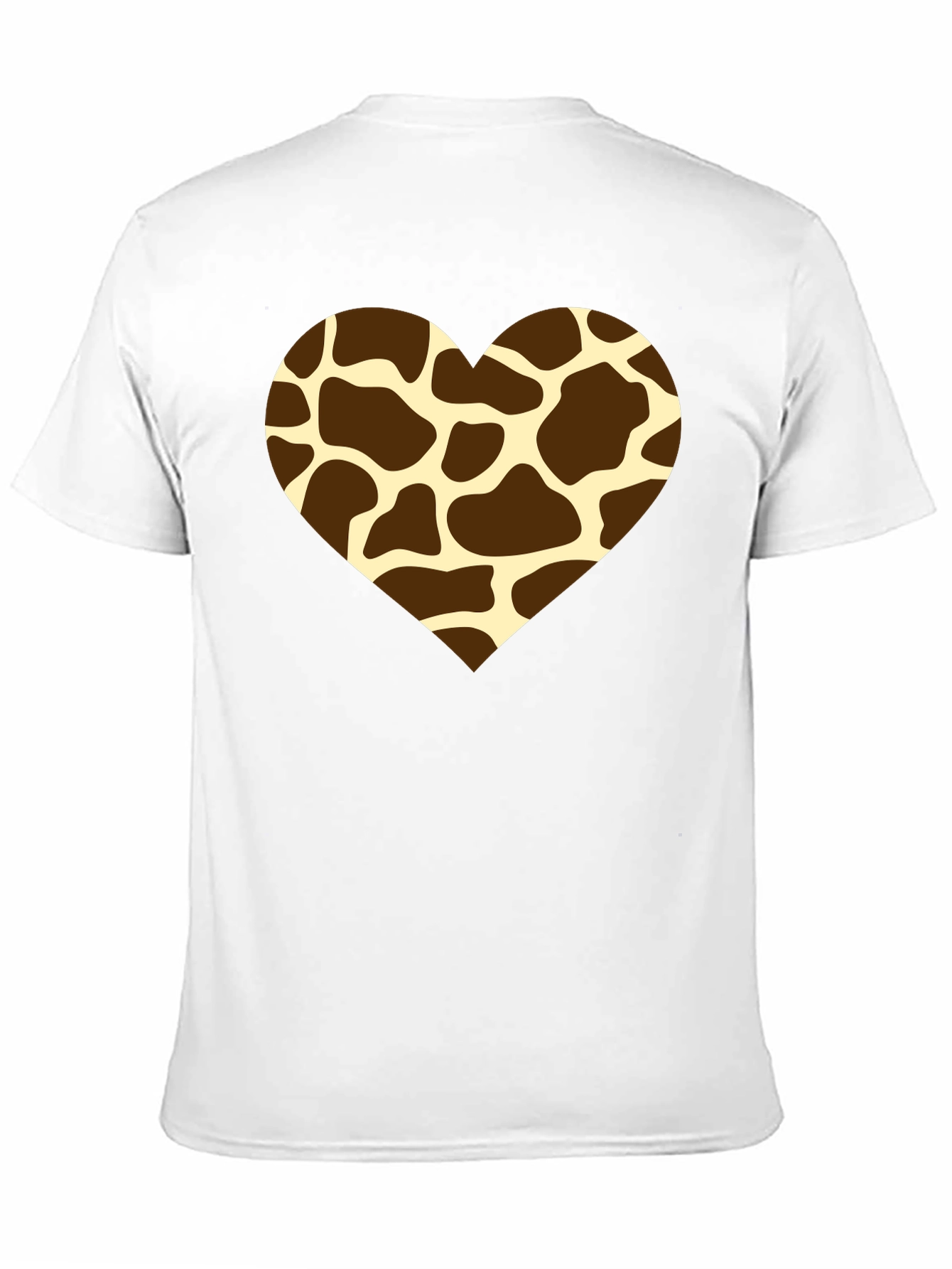 Giraffe Print Heart T-Shirt - Stylish Animal Love Tee