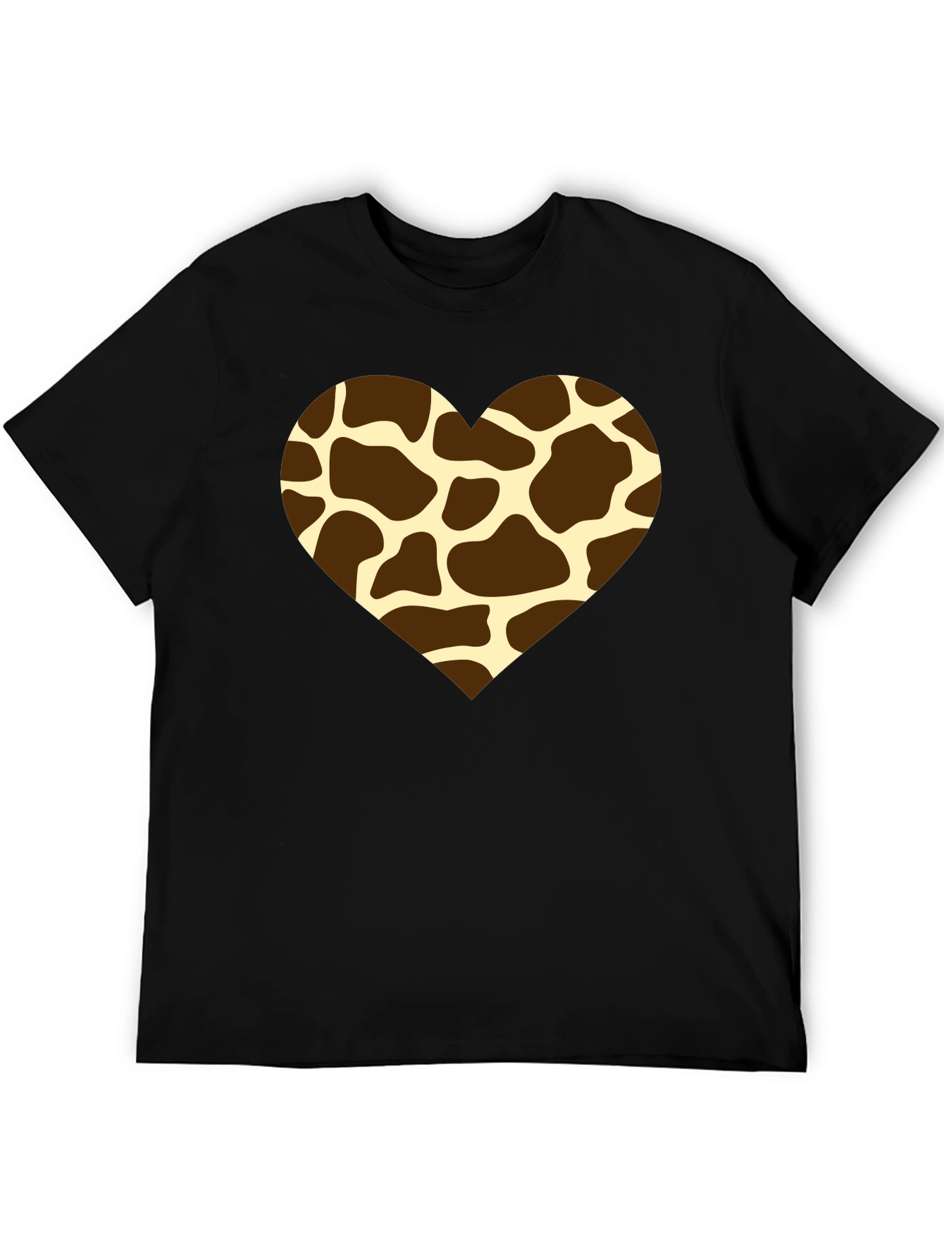 Giraffe Print Heart T-Shirt - Stylish Animal Love Tee