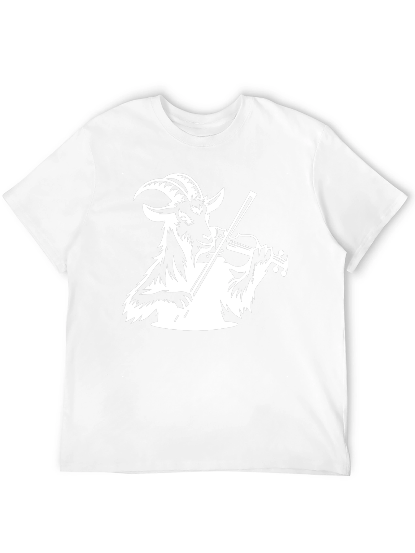 Goat Violinist Graphic Tee - Black Cotton T-Shirt