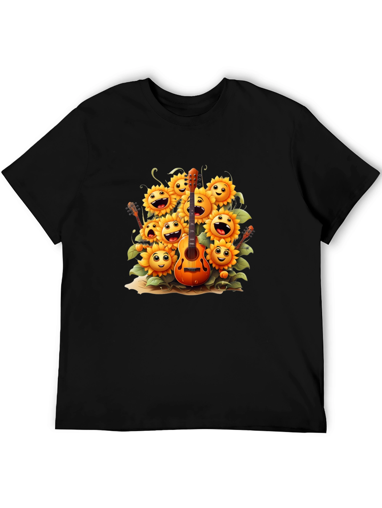 Sunflower Guitar Graphic Tee - Black