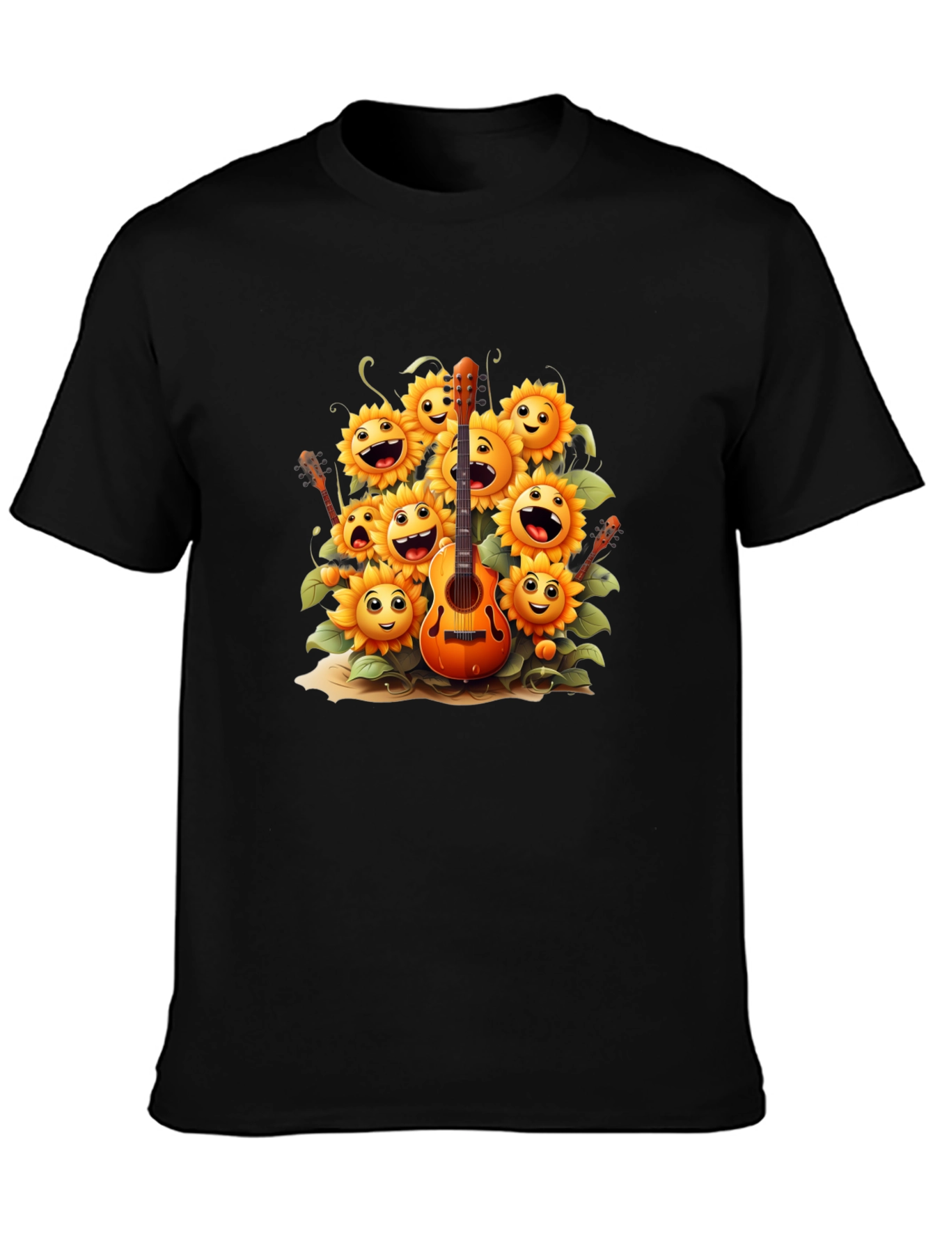Sunflower Guitar Graphic Tee - Black