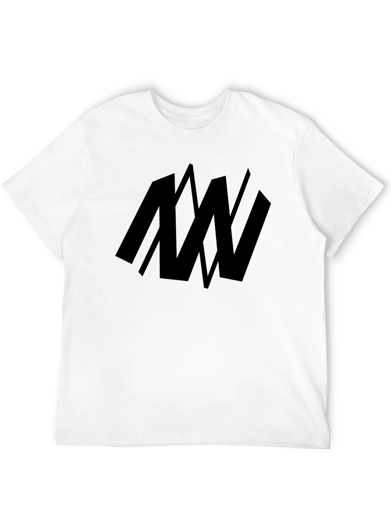 Mens Black Graphic Print Tee - Abstract Design