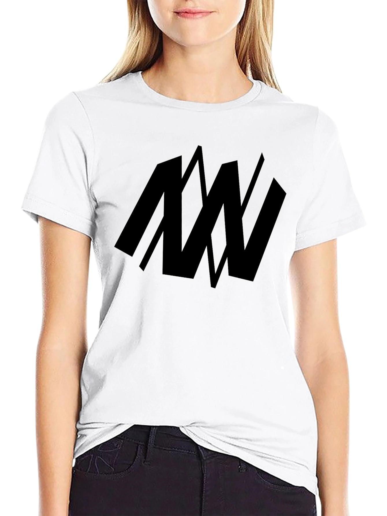 Mens Black Graphic Print Tee - Abstract Design