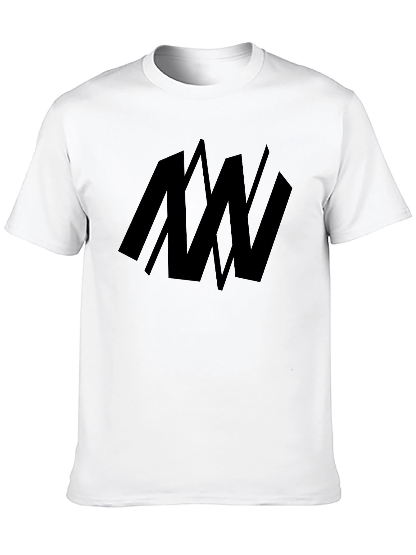 Mens Black Graphic Print Tee - Abstract Design