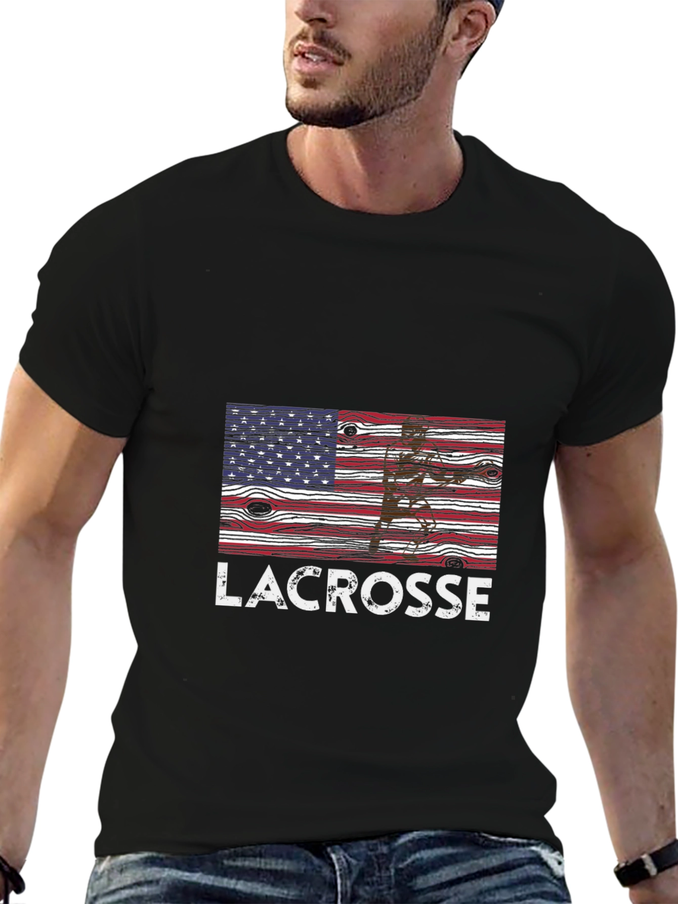 Lacrosse American Flag T-Shirt