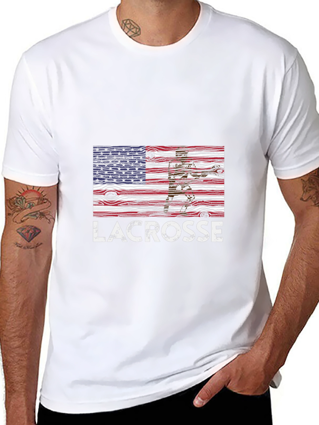 Lacrosse American Flag T-Shirt