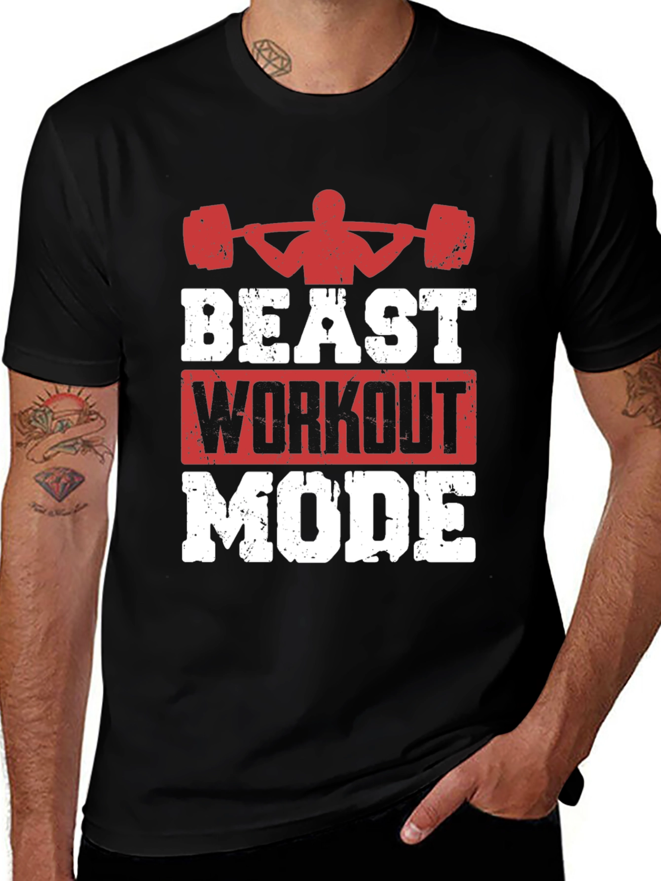 Beast Workout Mode Graphic Tee - Gym Motivation