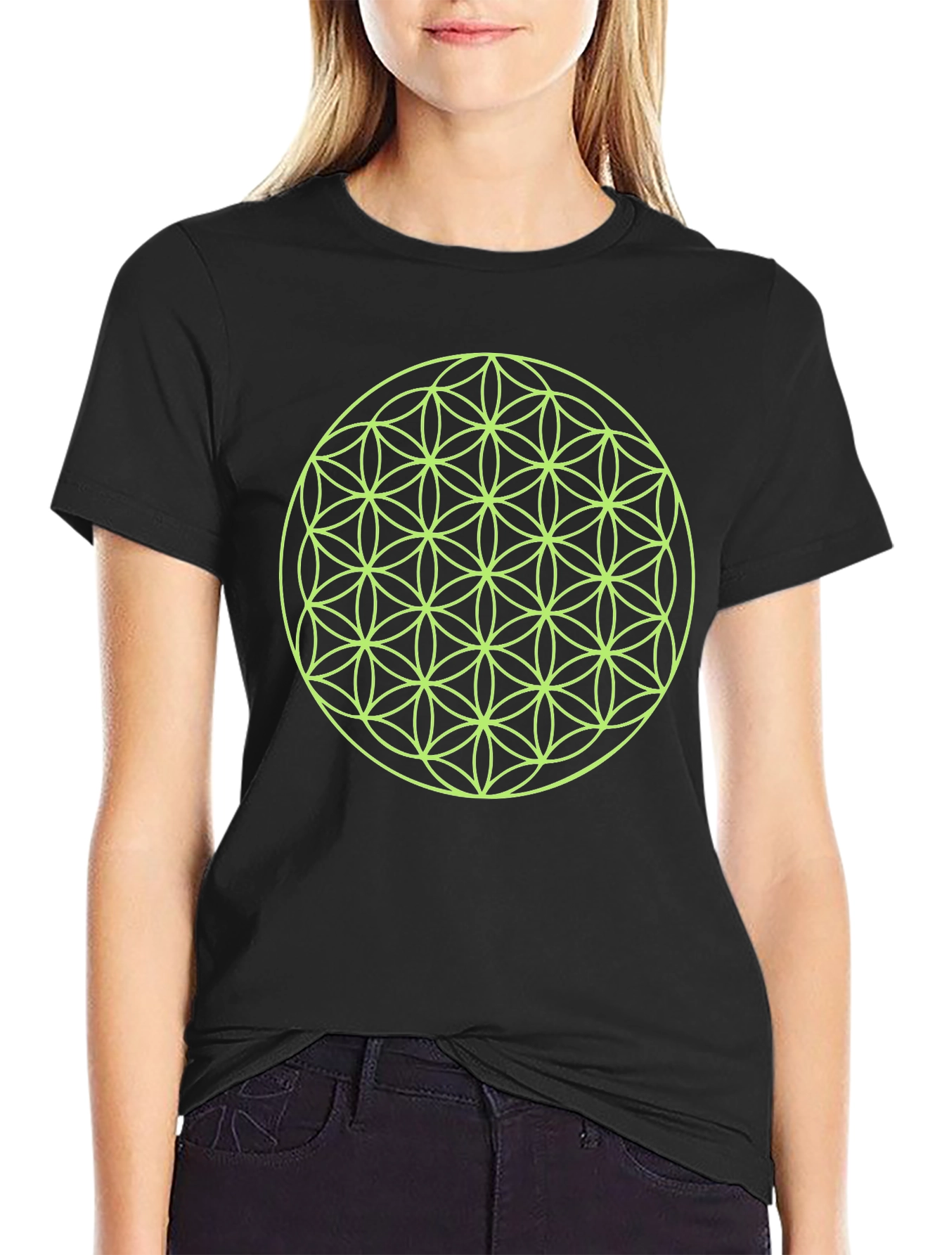 Flower of Life Graphic Tee - Black