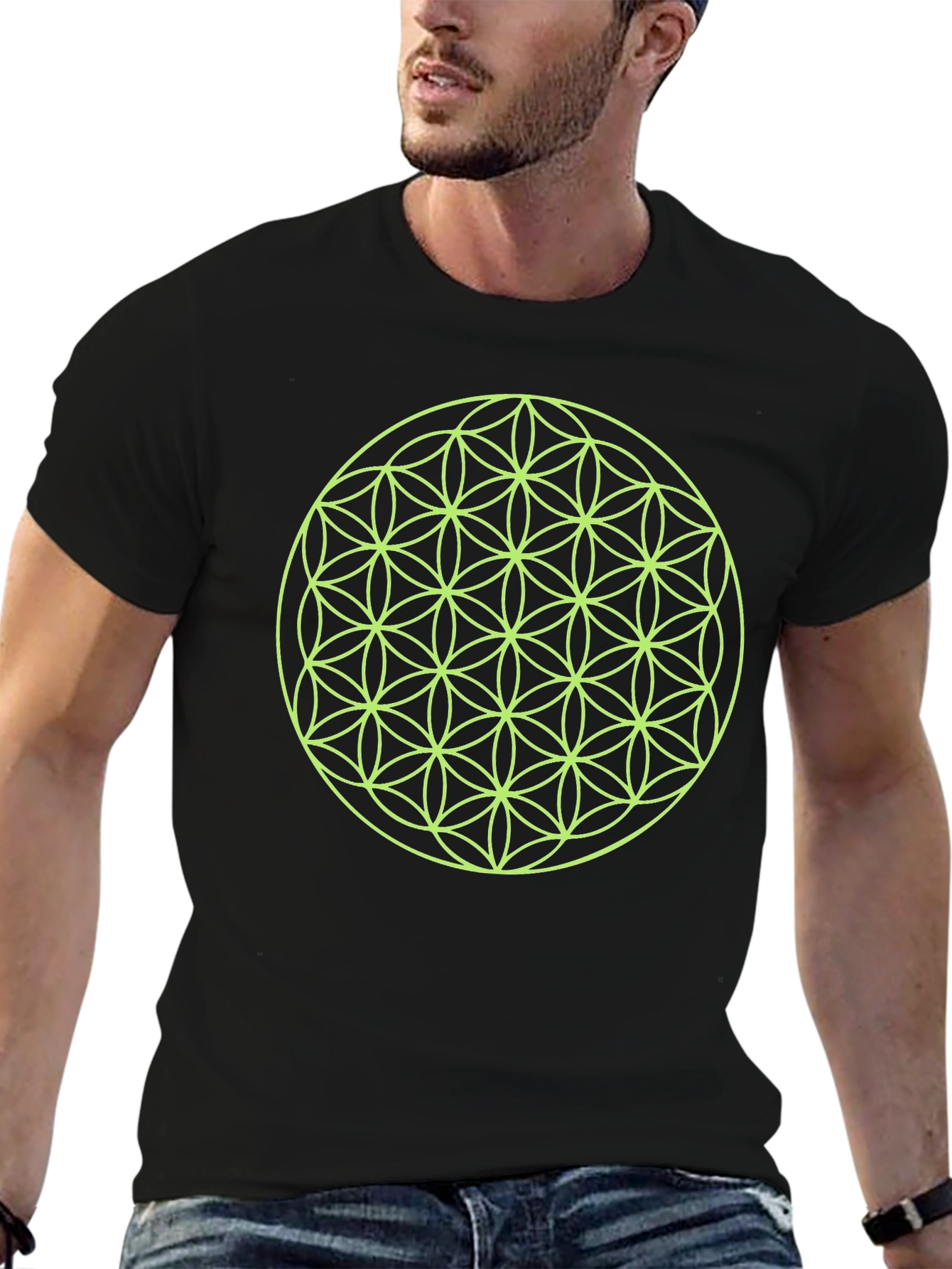 Flower of Life Graphic Tee - Black