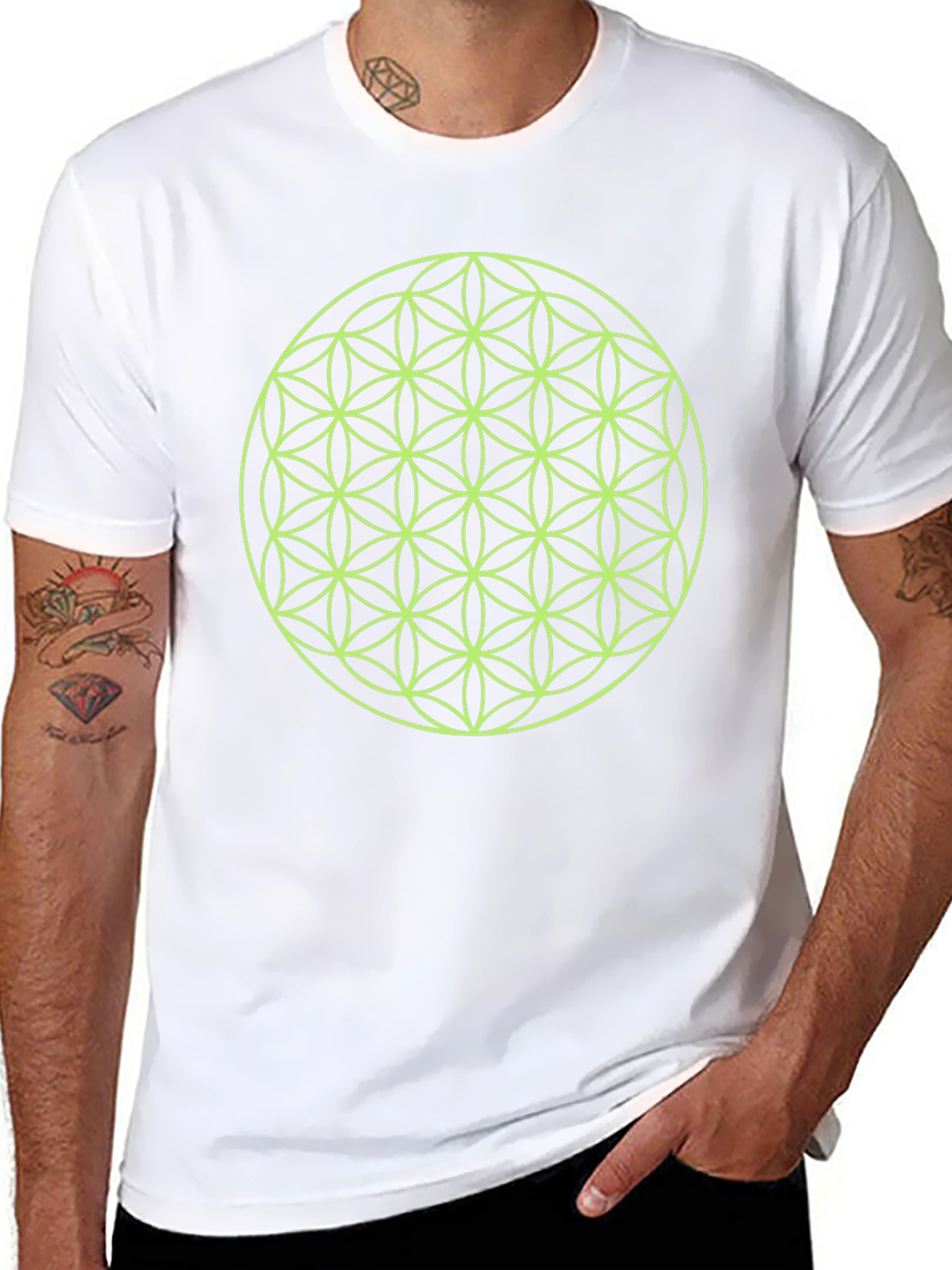 Flower of Life Graphic Tee - Black