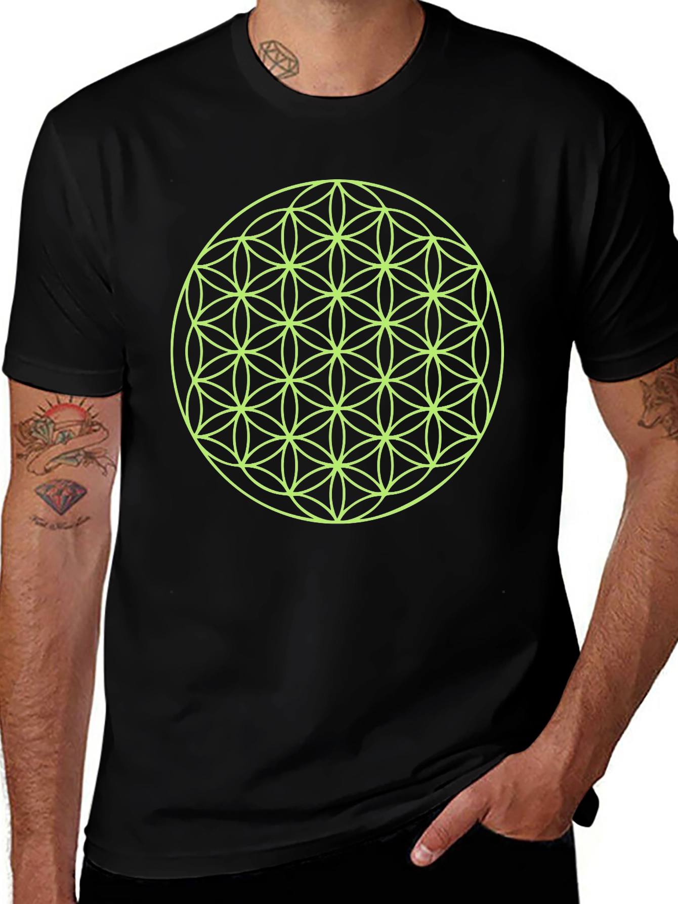 Flower of Life Graphic Tee - Black
