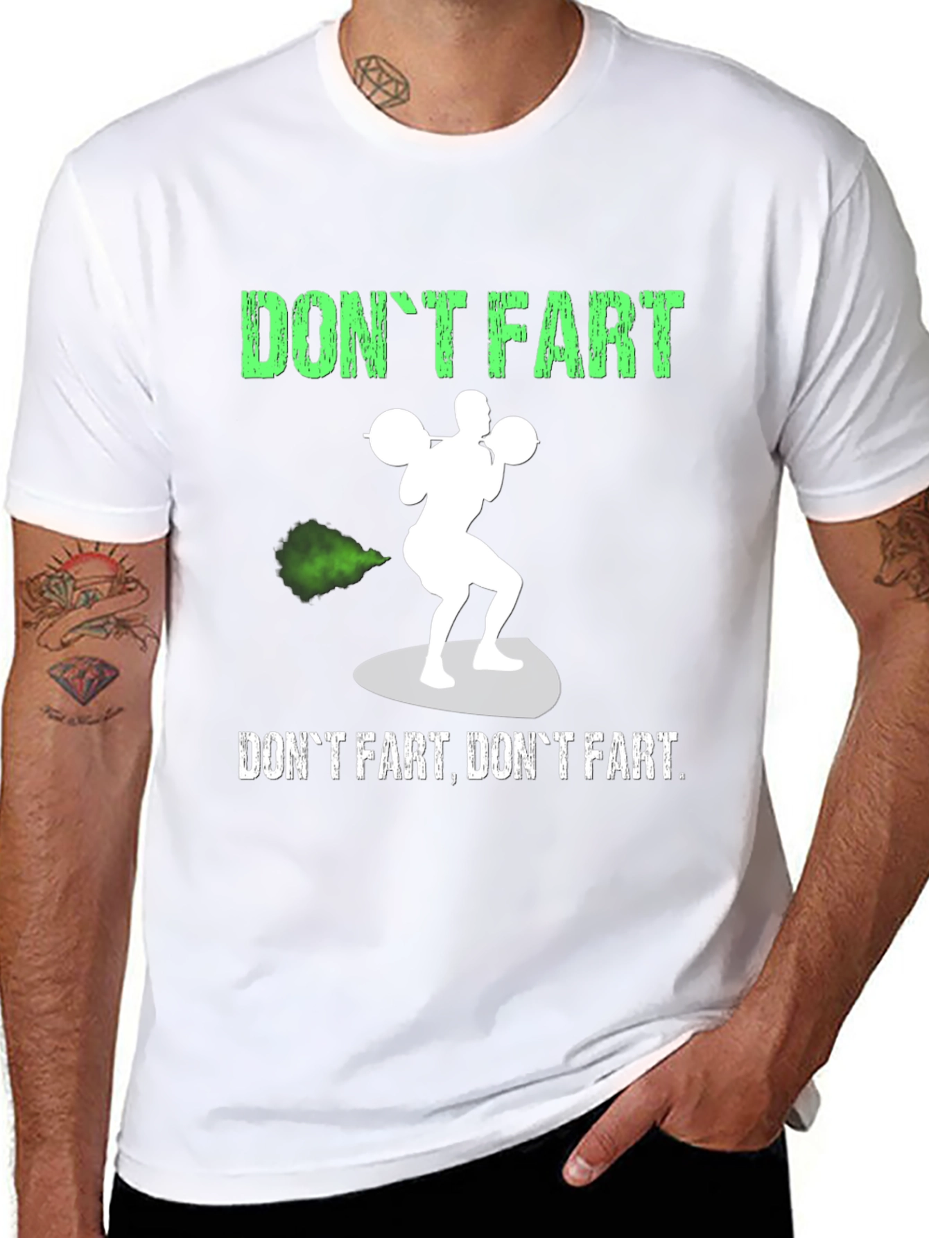 Dont Fart Graphic T-Shirt - Gym Humor Tee