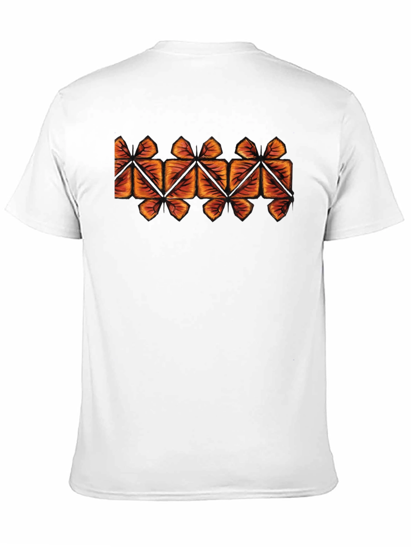 Geometric Leaf Pattern T-Shirt - Casual Style