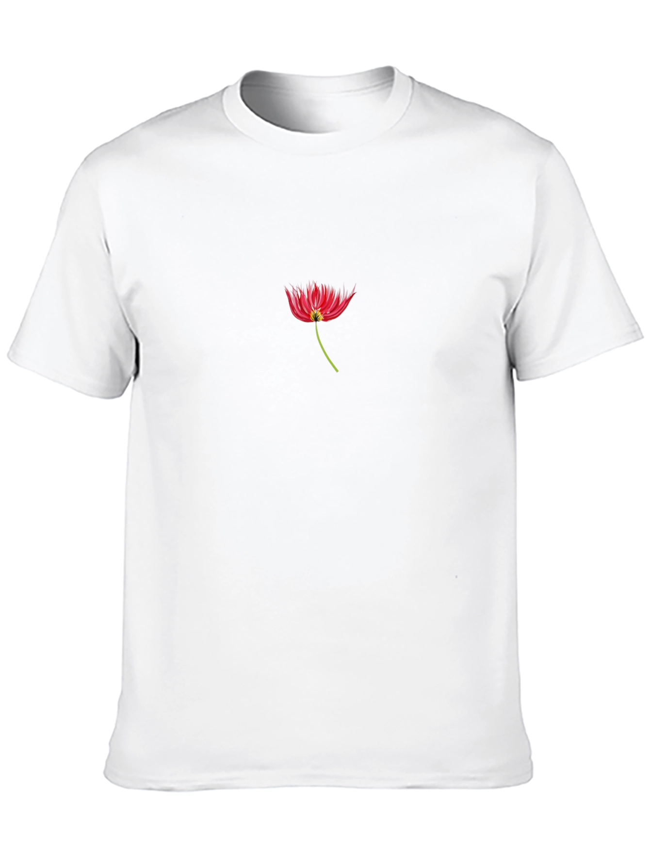 Black T-Shirt with Red Spider Lily Graphic