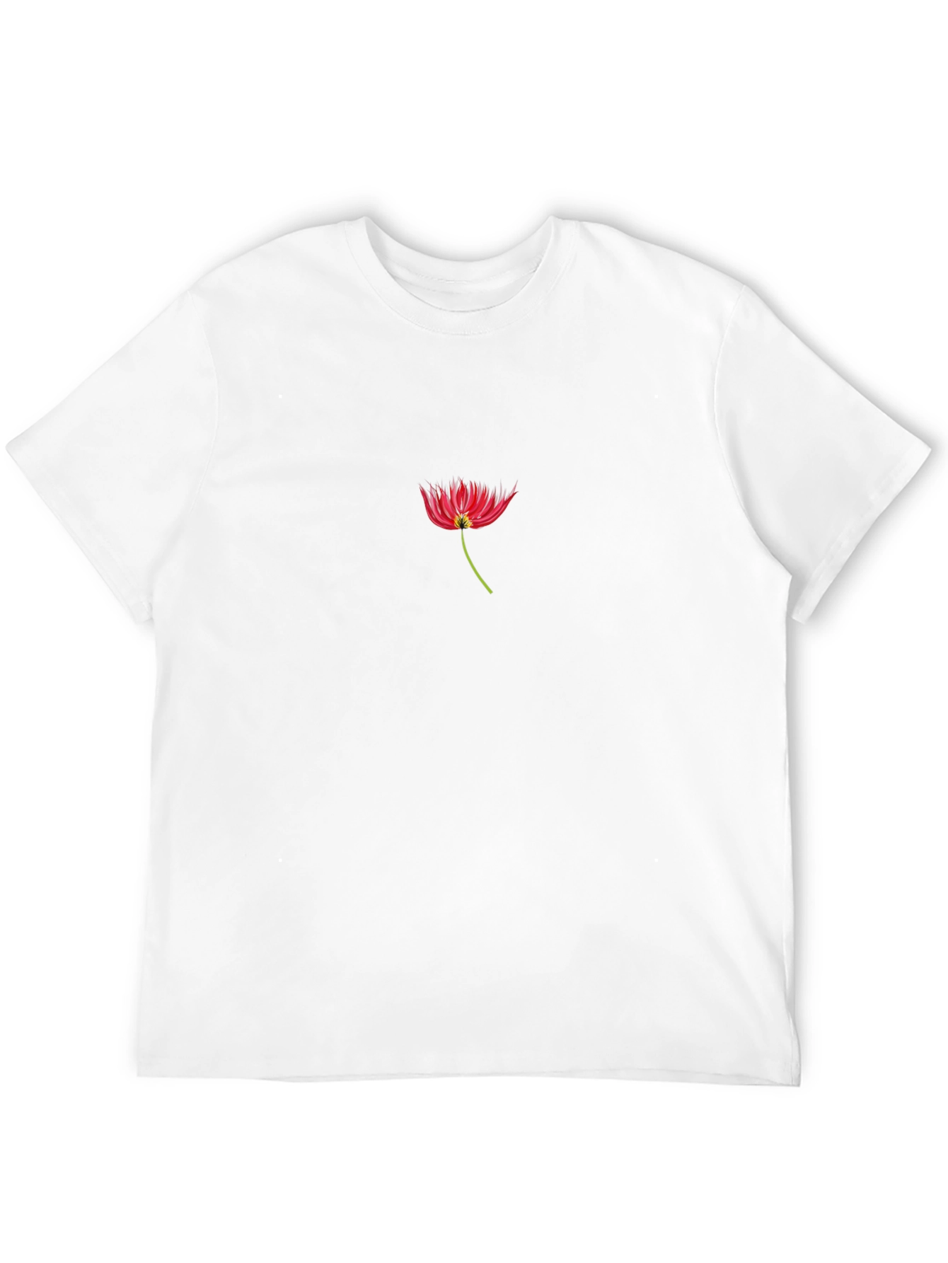 Black T-Shirt with Red Spider Lily Graphic