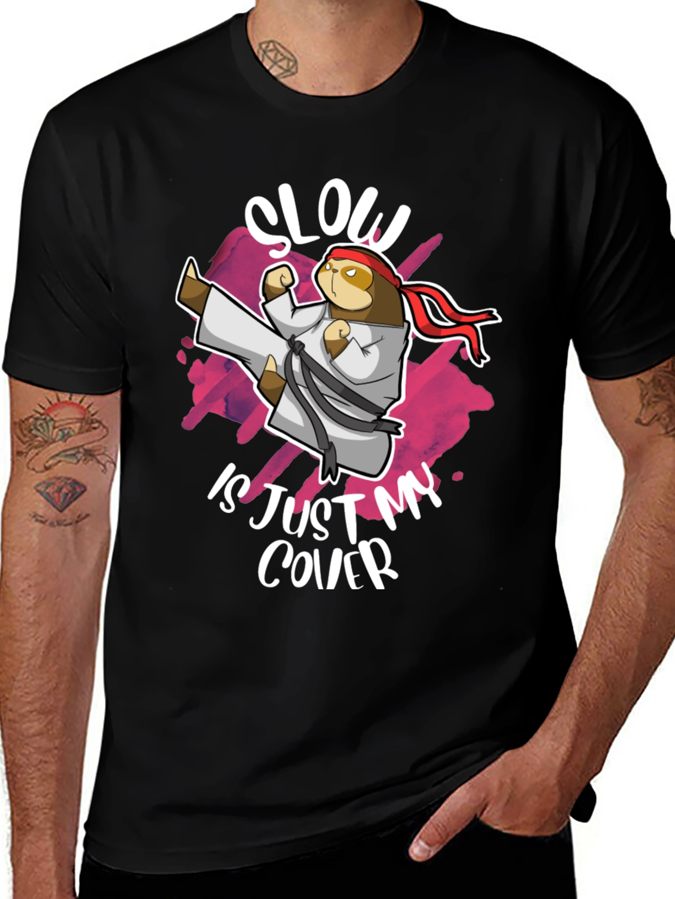 Slow is Just My Cover Sloth Karate T-Shirt