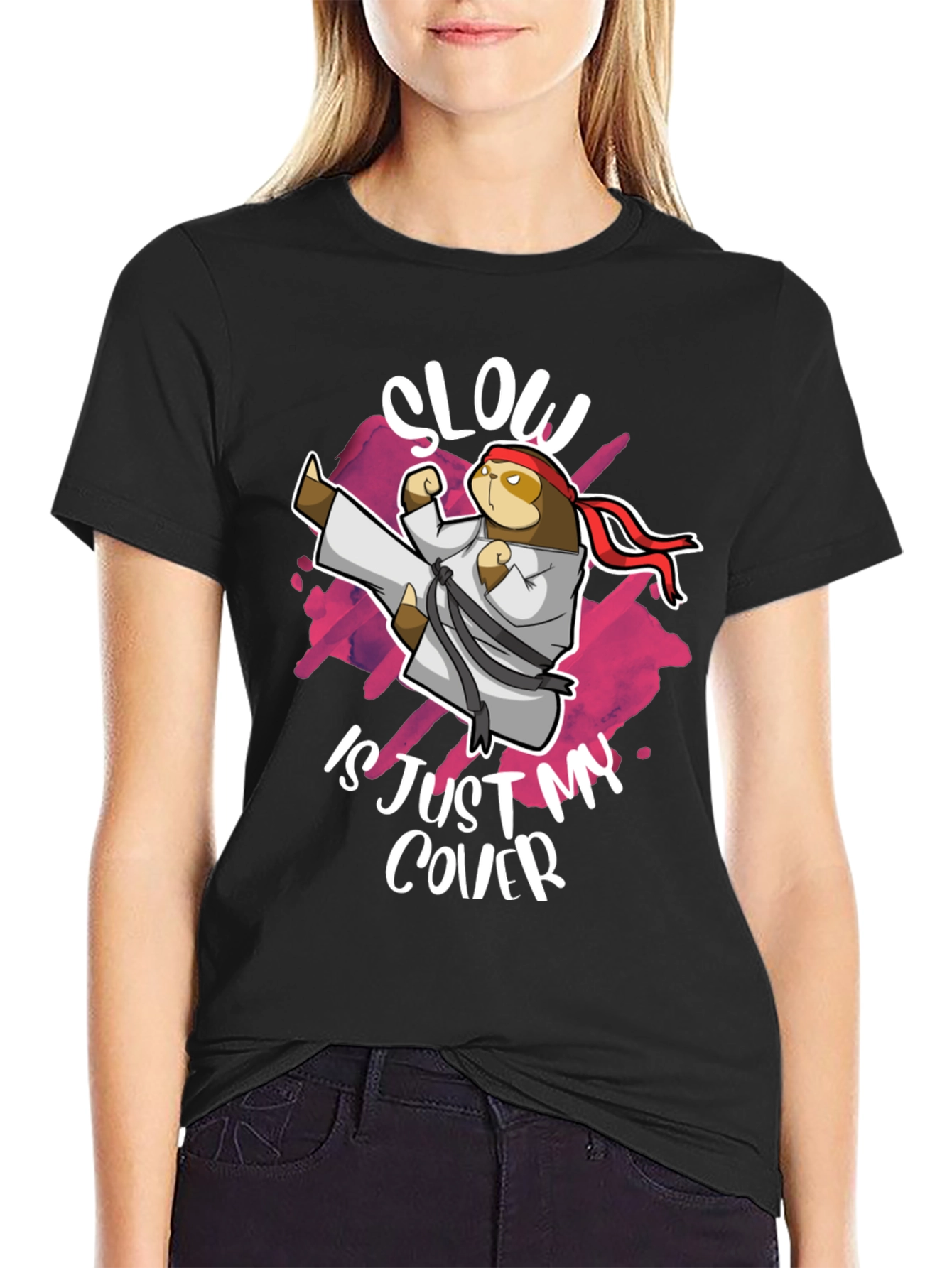 Slow is Just My Cover Sloth Karate T-Shirt