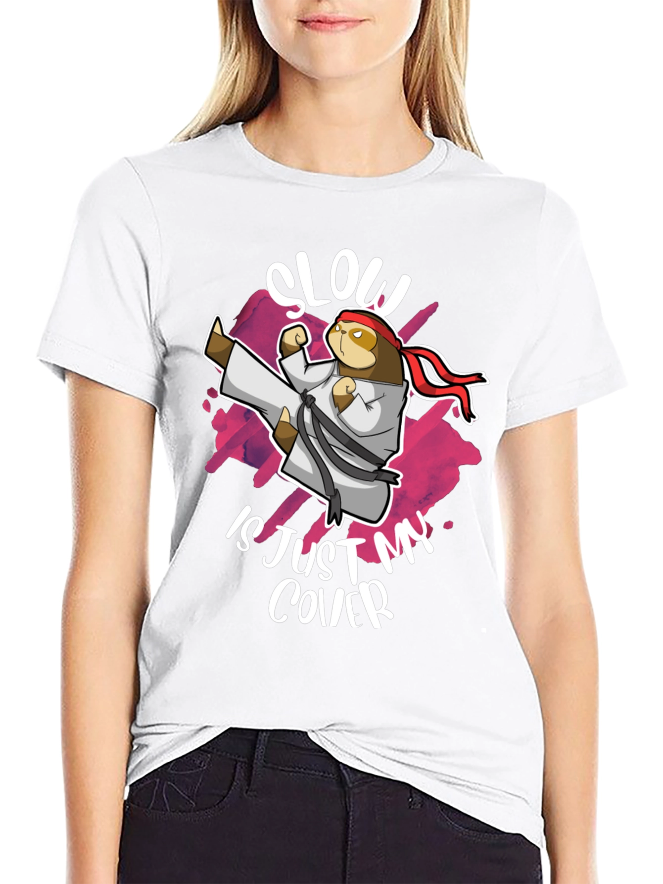 Slow is Just My Cover Sloth Karate T-Shirt