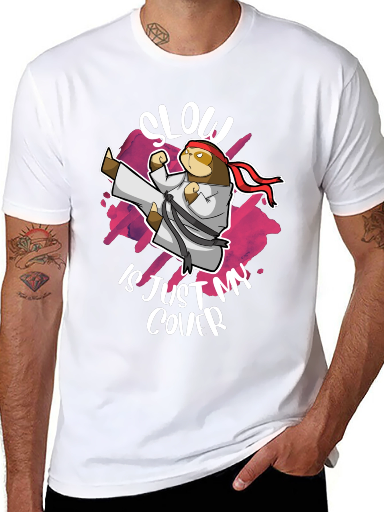 Slow is Just My Cover Sloth Karate T-Shirt