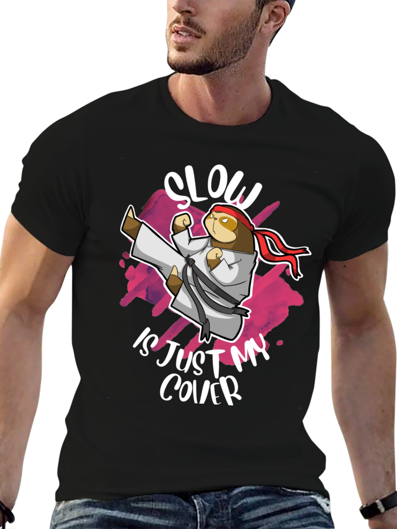 Slow is Just My Cover Sloth Karate T-Shirt