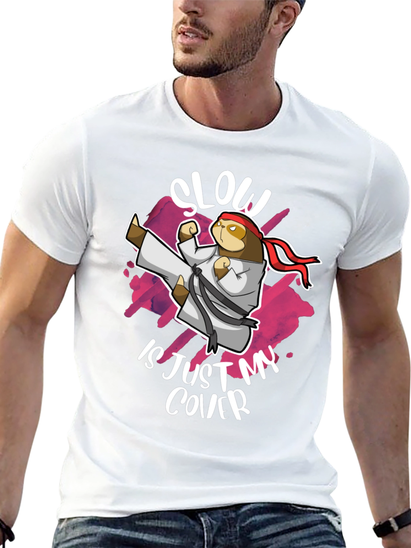 Slow is Just My Cover Sloth Karate T-Shirt