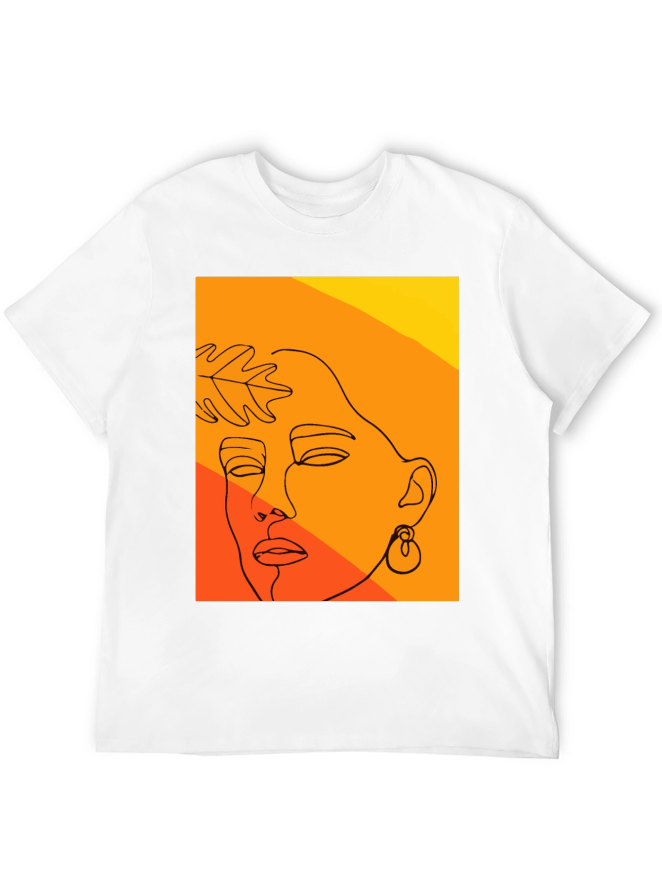 Abstract Face Line Art T-Shirt - Modern Graphic Tee