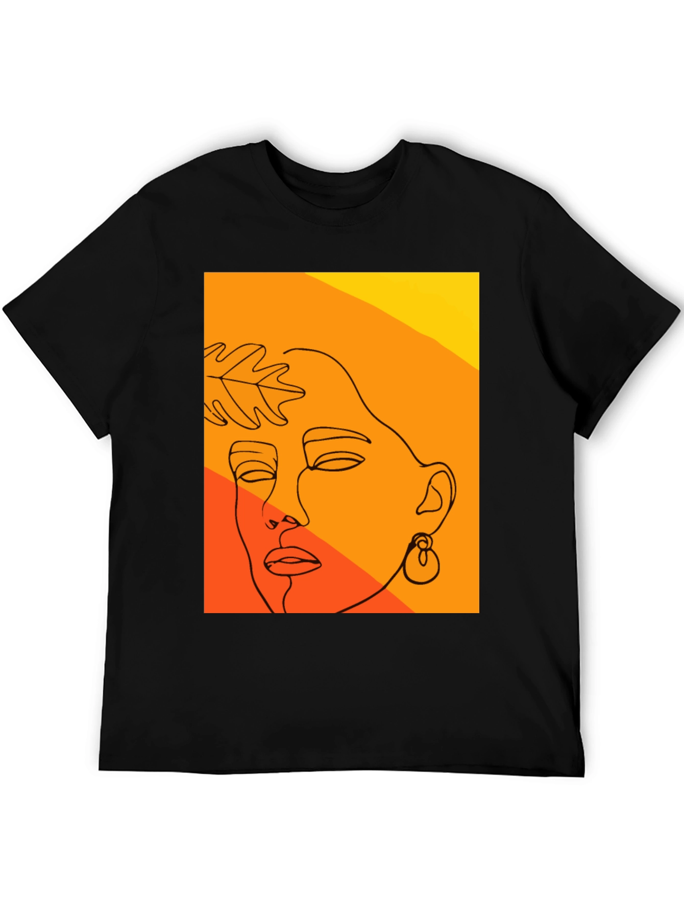 Abstract Face Line Art T-Shirt - Modern Graphic Tee